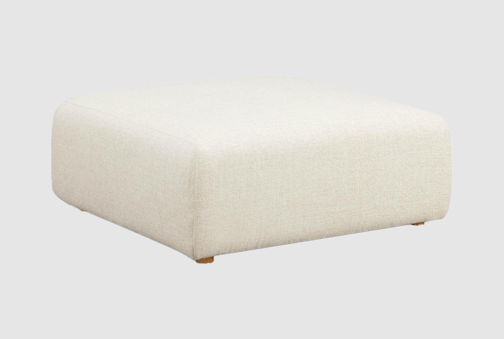 hangover cream heavy textured fabric ottoman | square 1 hangover cream heavy textured fabric ottoman | square