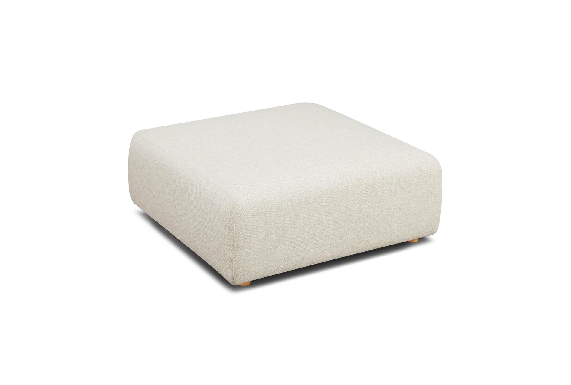 hangover cream heavy textured fabric ottoman | square 7 hangover cream heavy textured fabric ottoman | square