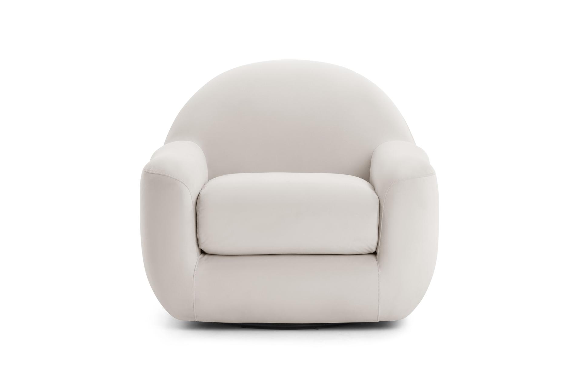 tiago cream velvet swivel chair