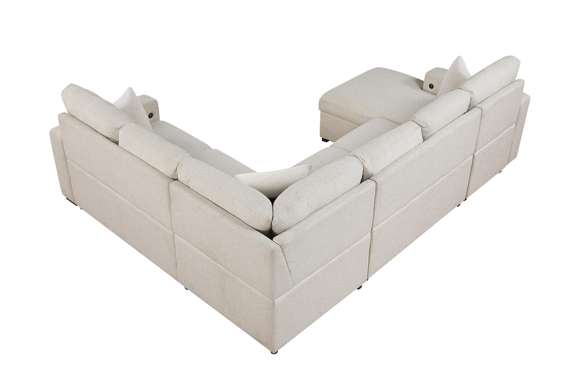 dimitri beige sectional with left chaise pull-out bed and hidden storages charging ports 17 dimitri beige sectional with left chaise pull-out bed and hidden storages charging ports