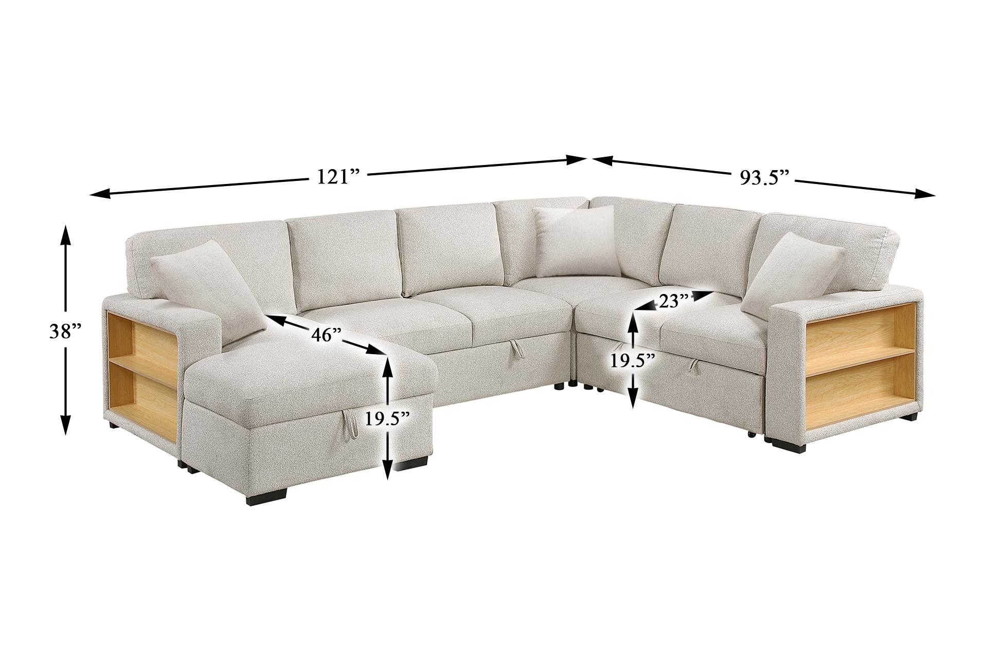 dimitri beige sectional with left chaise pull-out bed and hidden storages charging ports 21 dimitri beige sectional with left chaise pull-out bed and hidden storages charging ports
