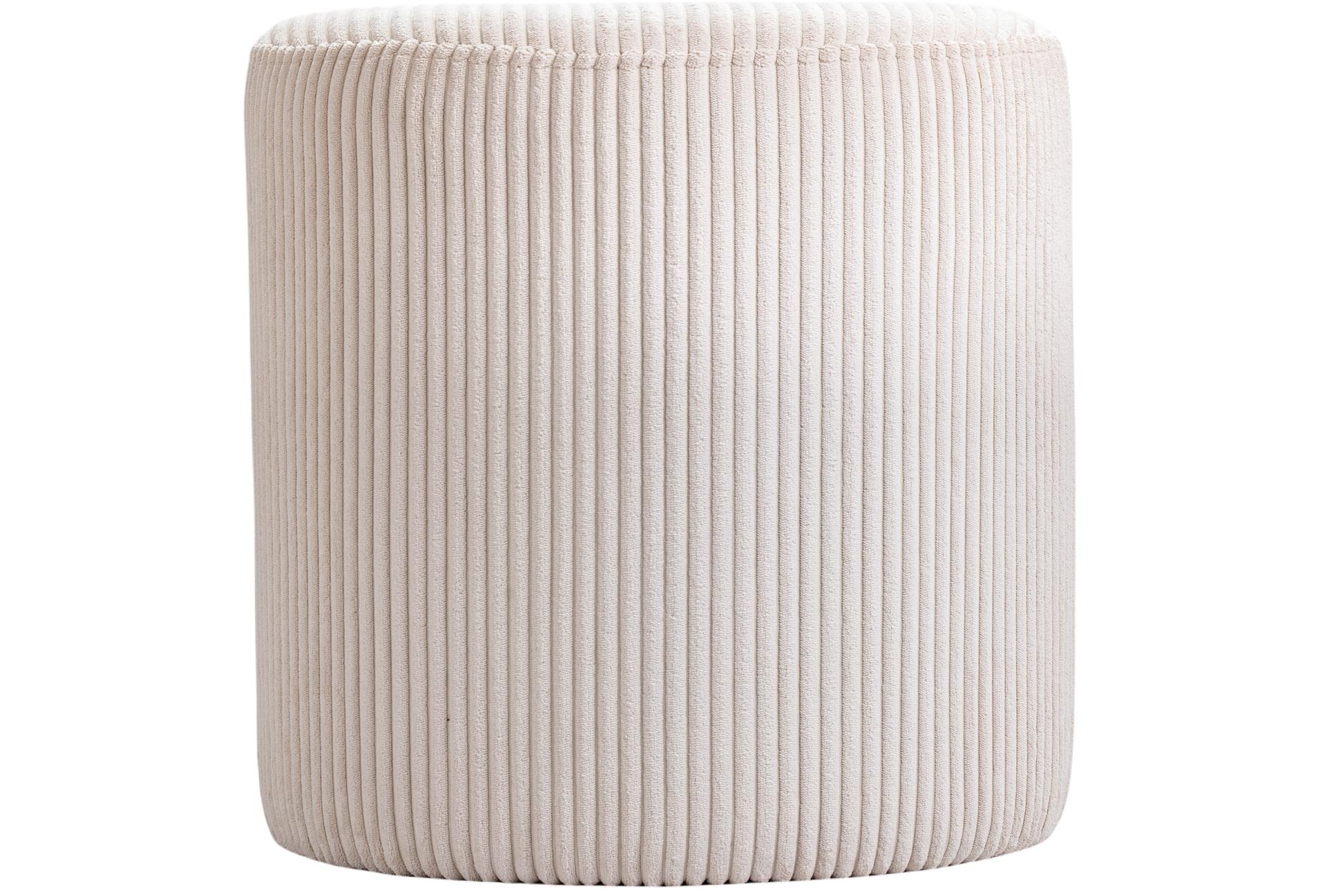 roy beige microsuede fabric round upholstered ottoman/stool 11 roy beige microsuede fabric round upholstered ottoman/stool