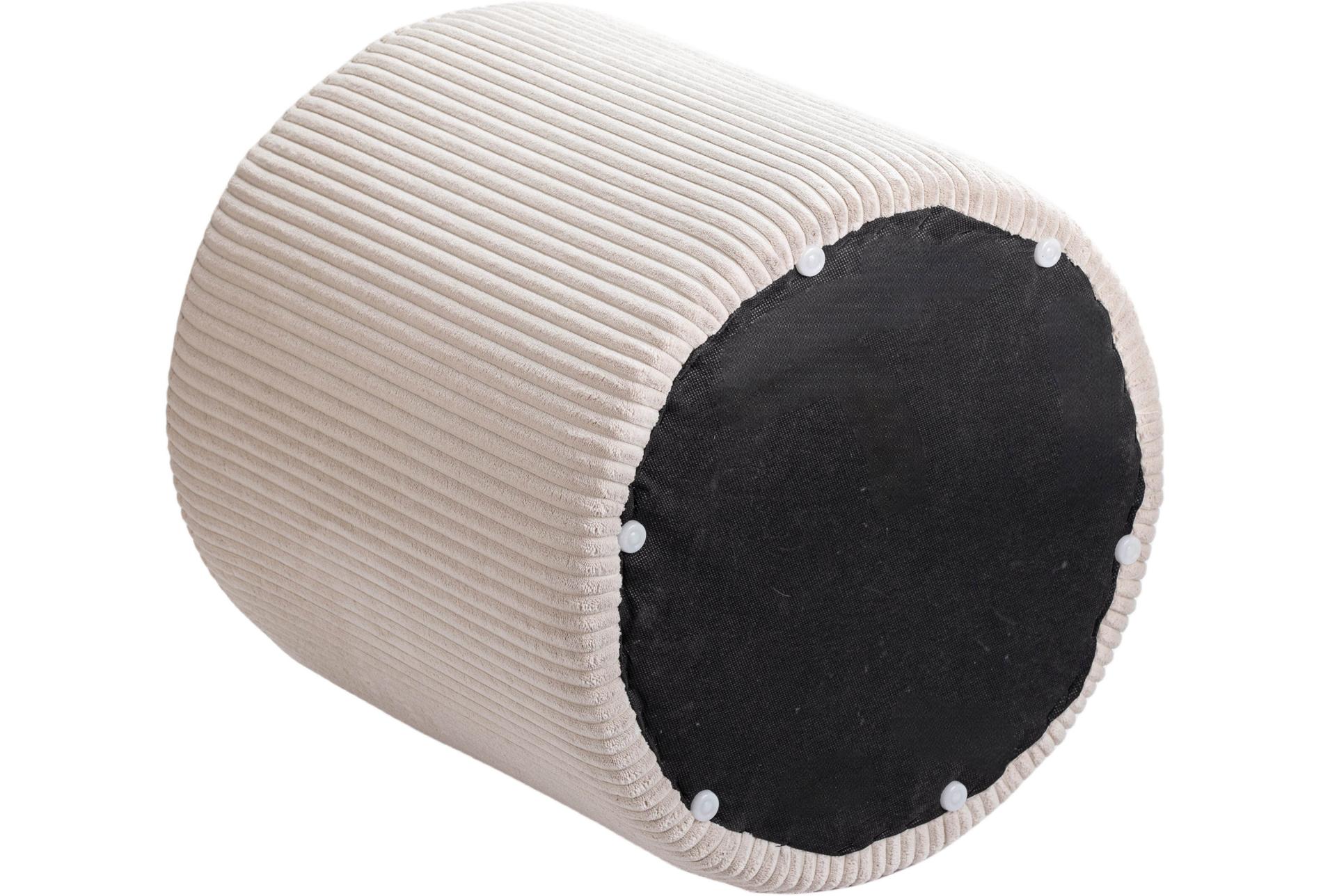 roy beige microsuede fabric round upholstered ottoman/stool 12 roy beige microsuede fabric round upholstered ottoman/stool