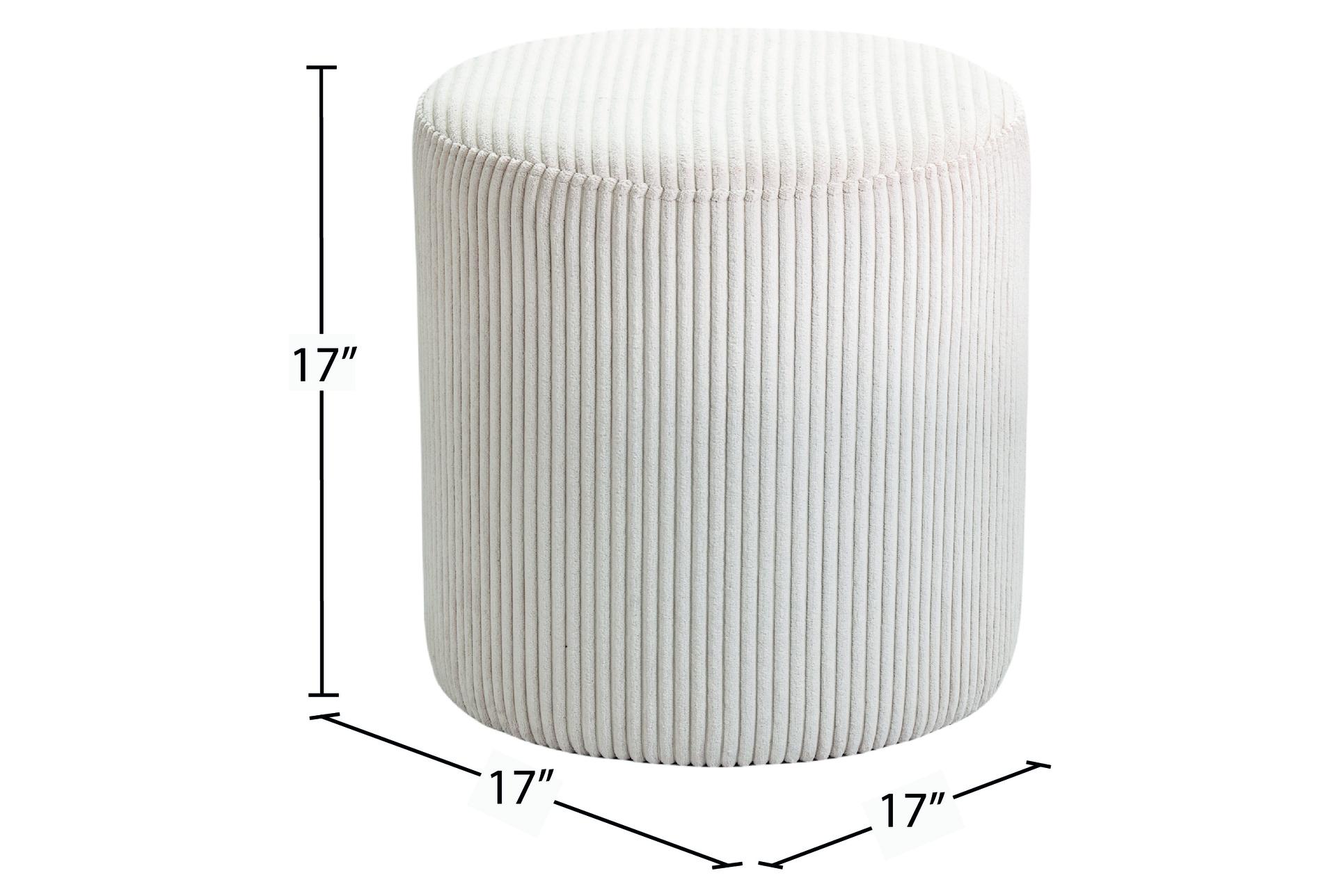roy beige microsuede fabric round upholstered ottoman/stool 14 roy beige microsuede fabric round upholstered ottoman/stool