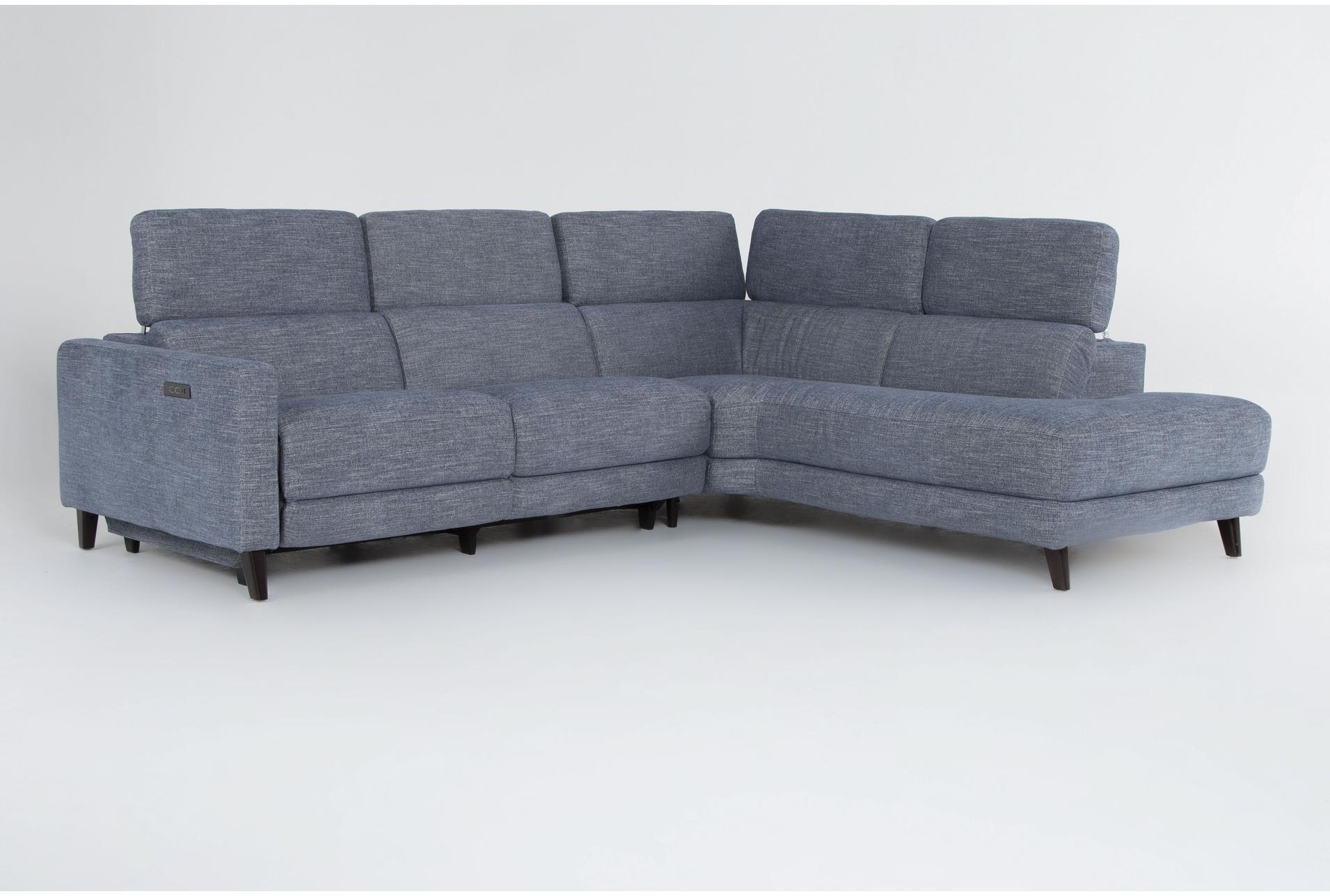 blake denim blue 113" 2 piece power reclining sectional | right arm facing chaise 28 blake denim blue 113" 2 piece power reclining sectional | right arm facing chaise
