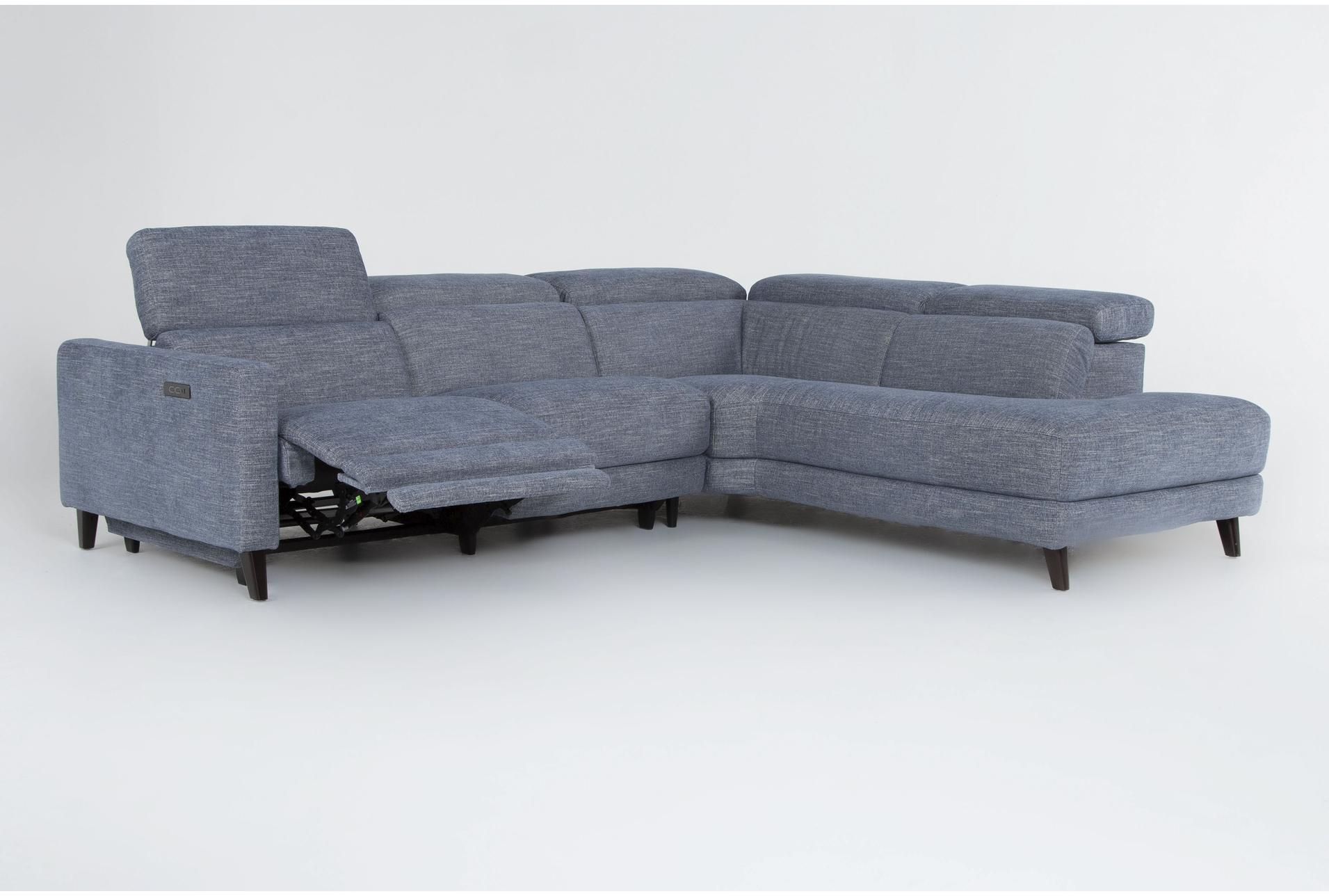 blake denim blue 113" 2 piece power reclining sectional | right arm facing chaise 29 blake denim blue 113" 2 piece power reclining sectional | right arm facing chaise