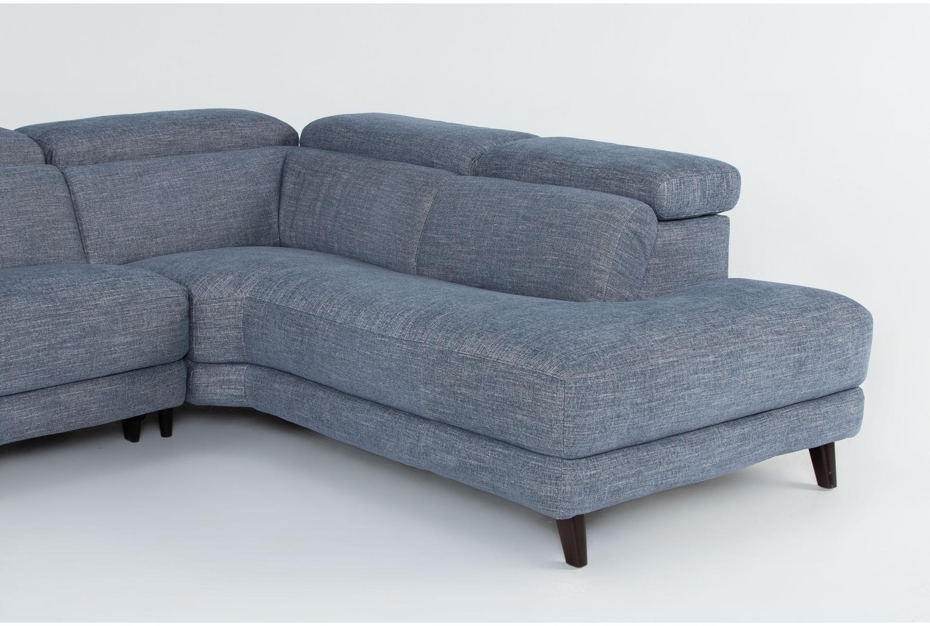 blake denim blue 113" 2 piece power reclining sectional | right arm facing chaise 21 blake denim blue 113" 2 piece power reclining sectional | right arm facing chaise