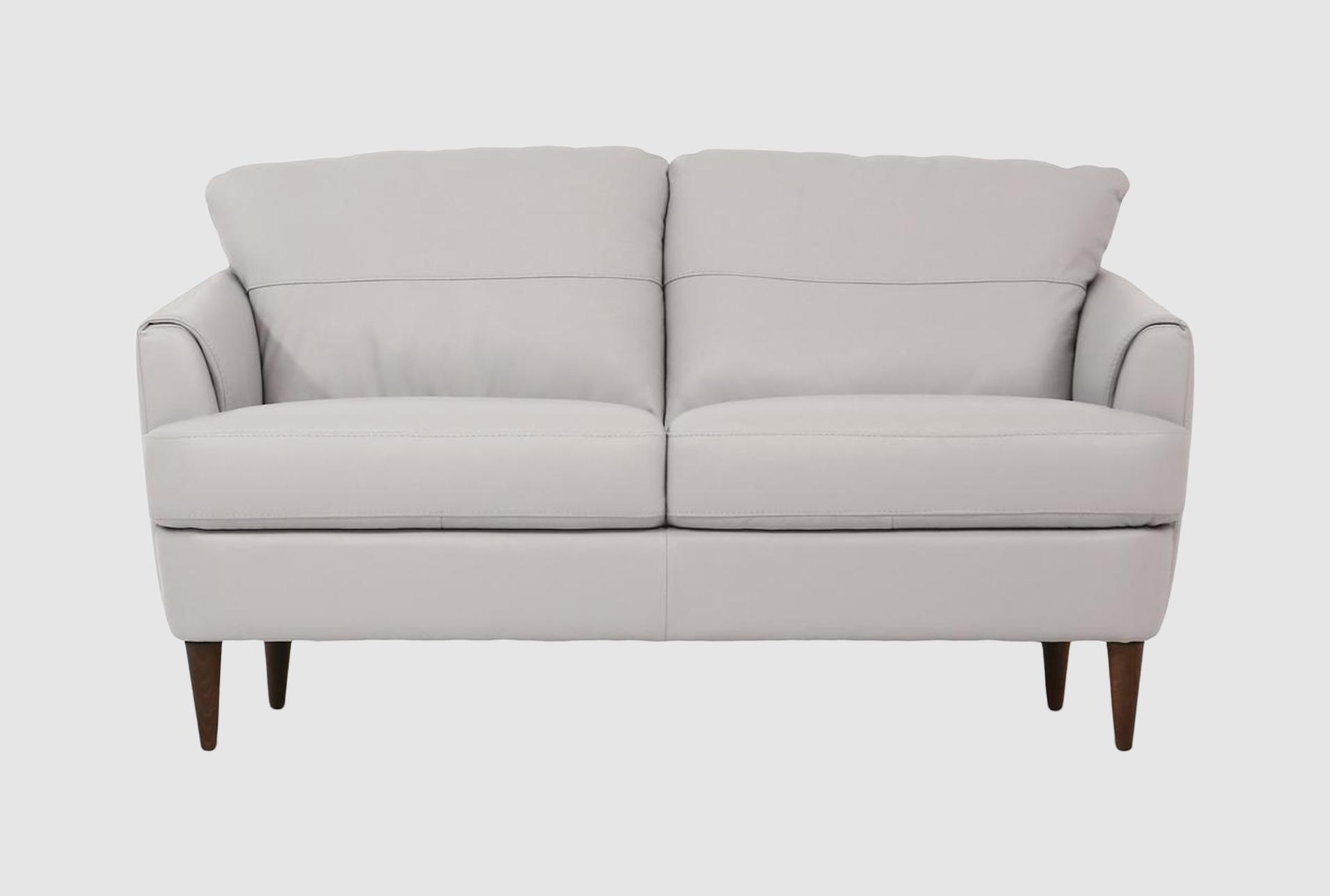 helena pearl grey top grain leather 58" loveseat 1 helena pearl grey top grain leather 58" loveseat