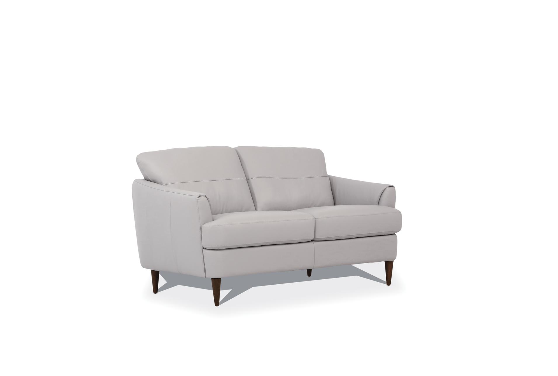 helena pearl grey top grain leather 58" loveseat 5 helena pearl grey top grain leather 58" loveseat