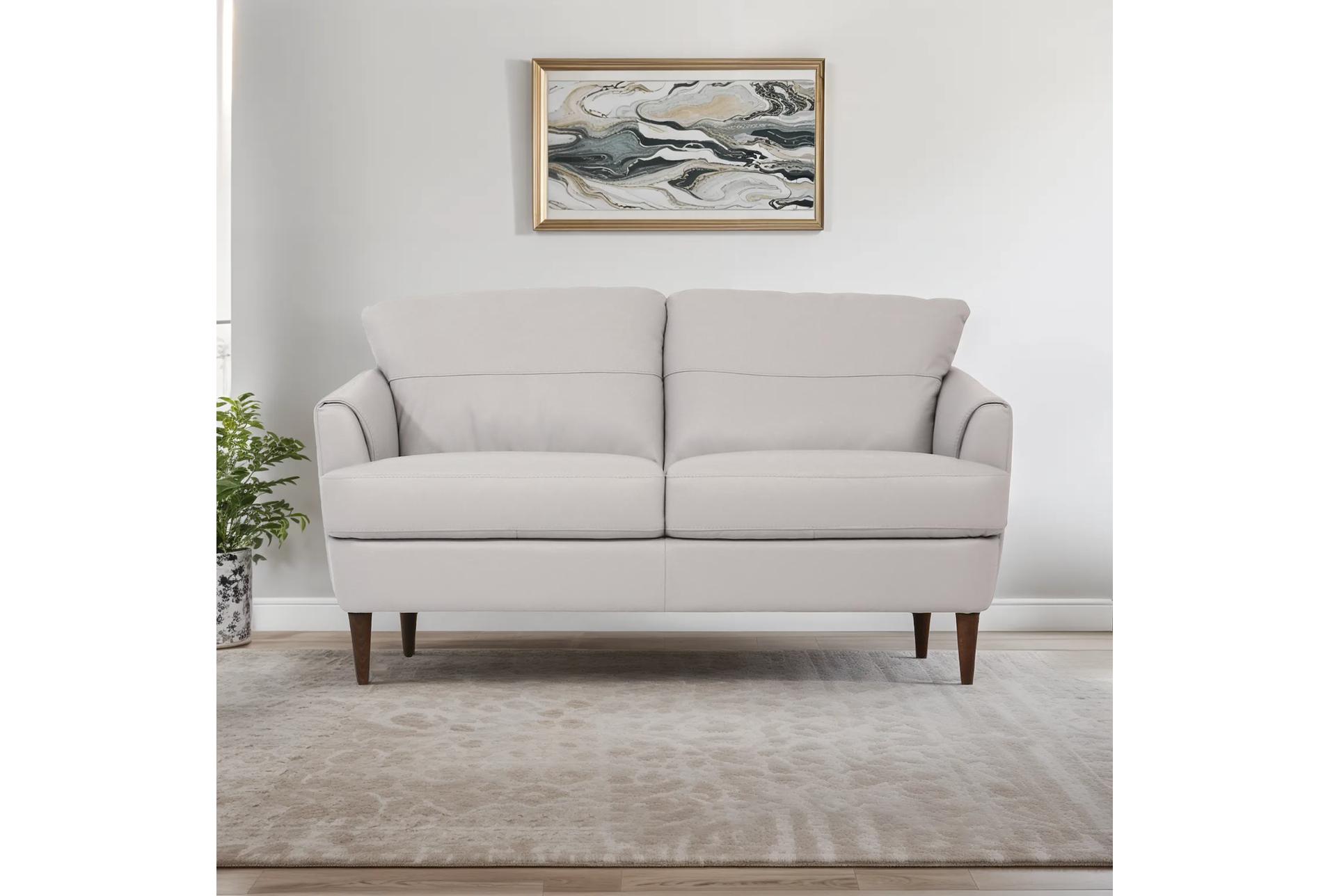 helena pearl grey top grain leather 58" loveseat 6 helena pearl grey top grain leather 58" loveseat