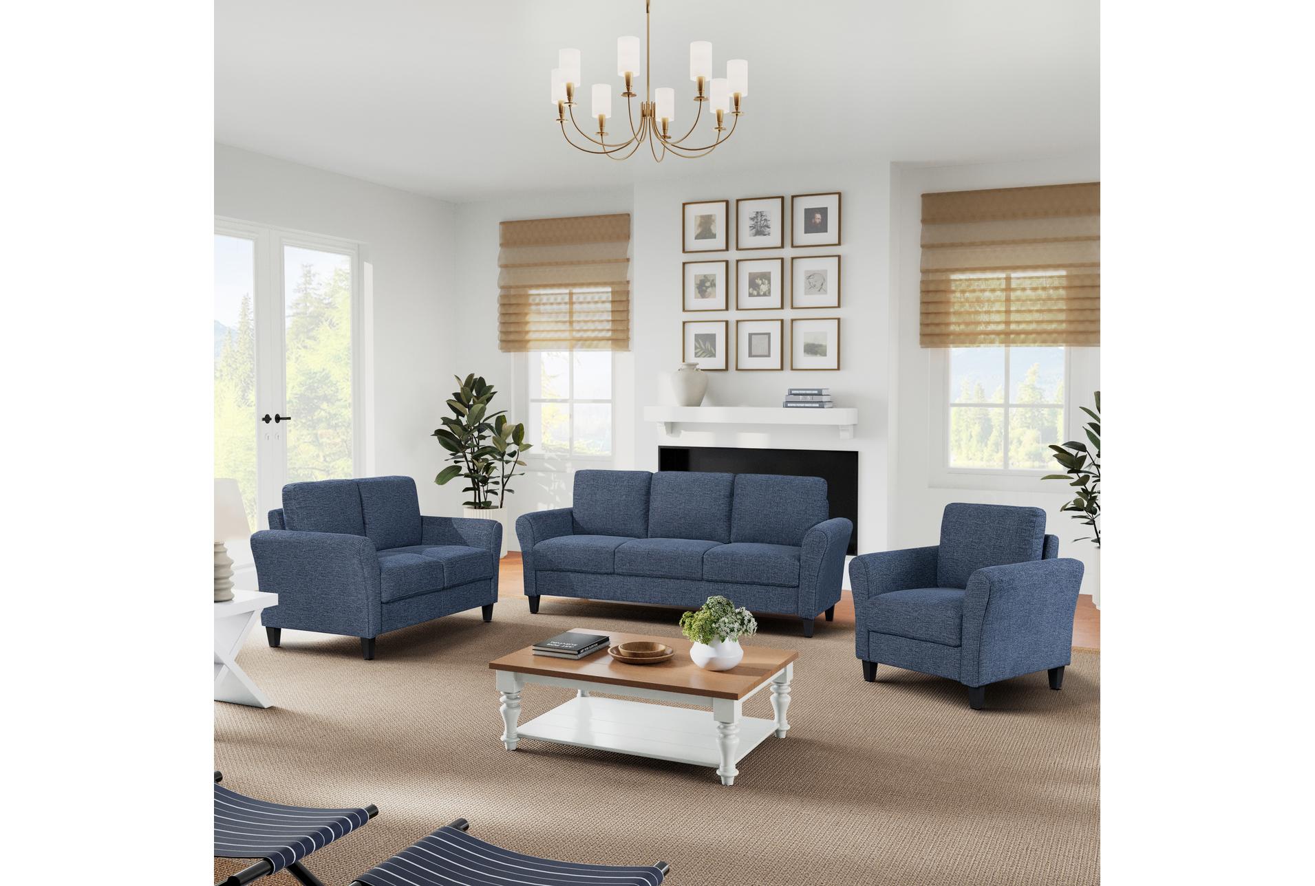westin blue fabric 80" microfiber sofa 18 westin blue fabric 80" microfiber sofa