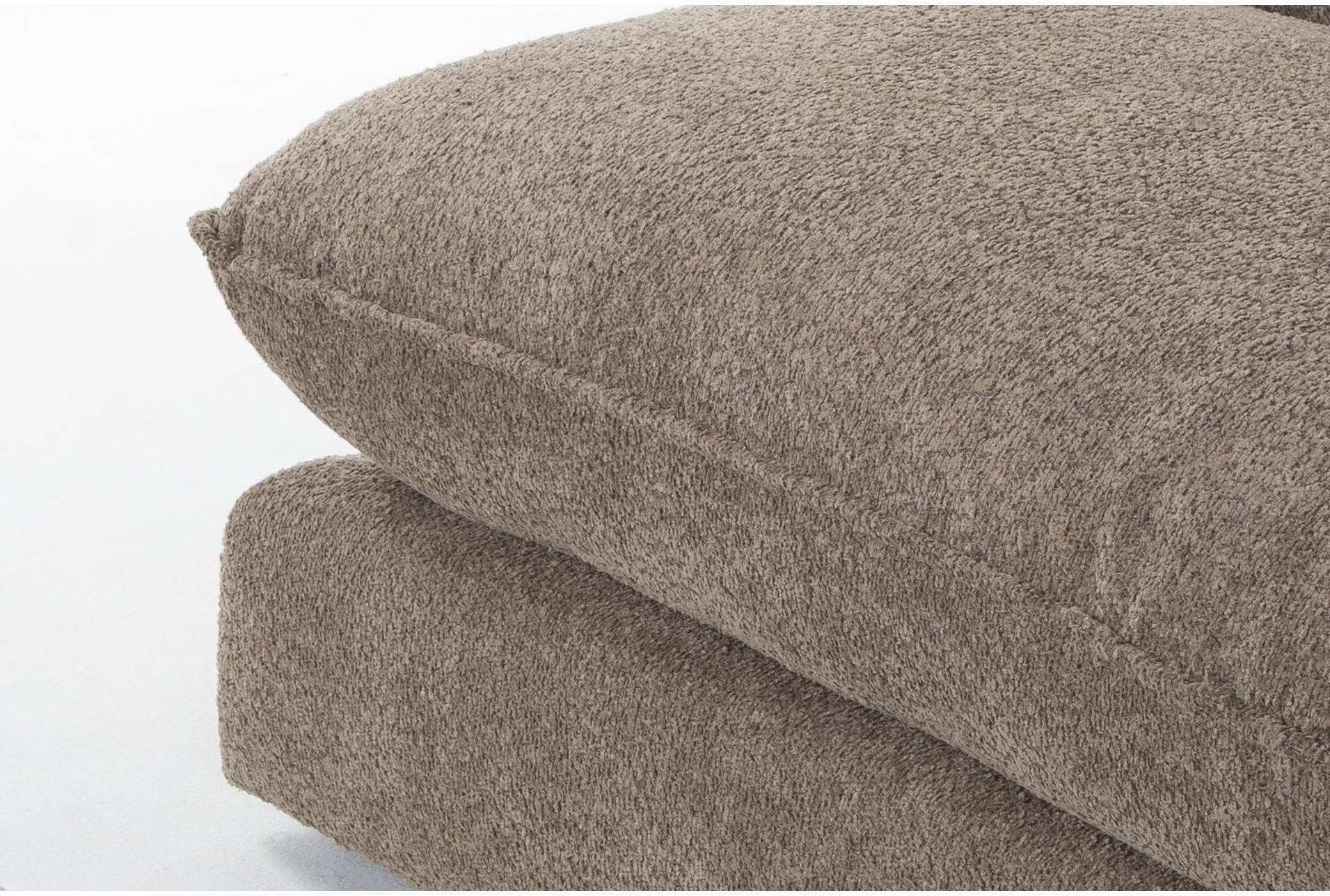 ruby mink brown boucle fabric 134" modular 3 piece sofa with ottoman | loose reversible back 13 ruby mink brown boucle fabric 134" modular 3 piece sofa with ottoman | loose reversible back