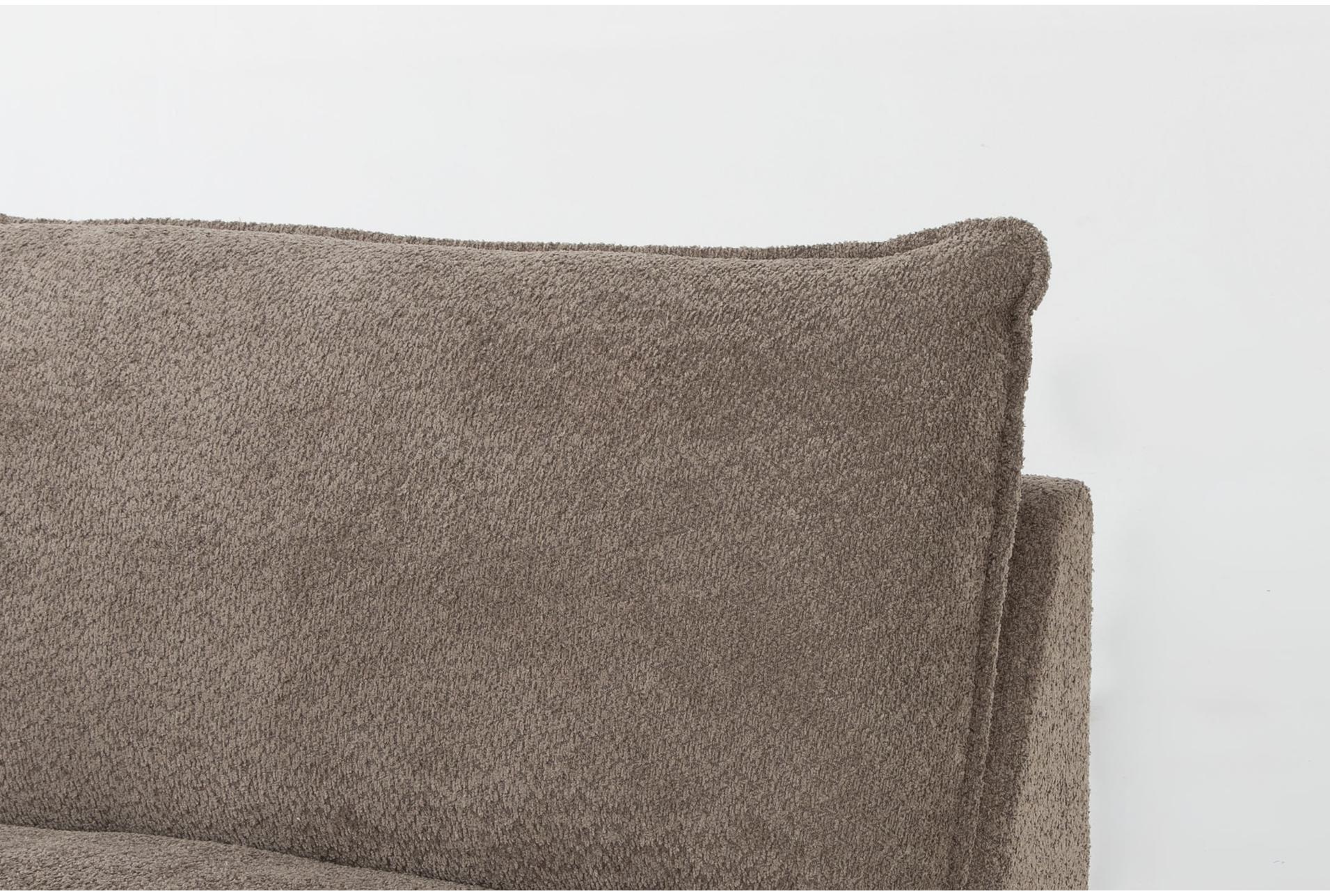 ruby mink brown boucle fabric 134" modular 3 piece sofa with ottoman | loose reversible back 14 ruby mink brown boucle fabric 134" modular 3 piece sofa with ottoman | loose reversible back