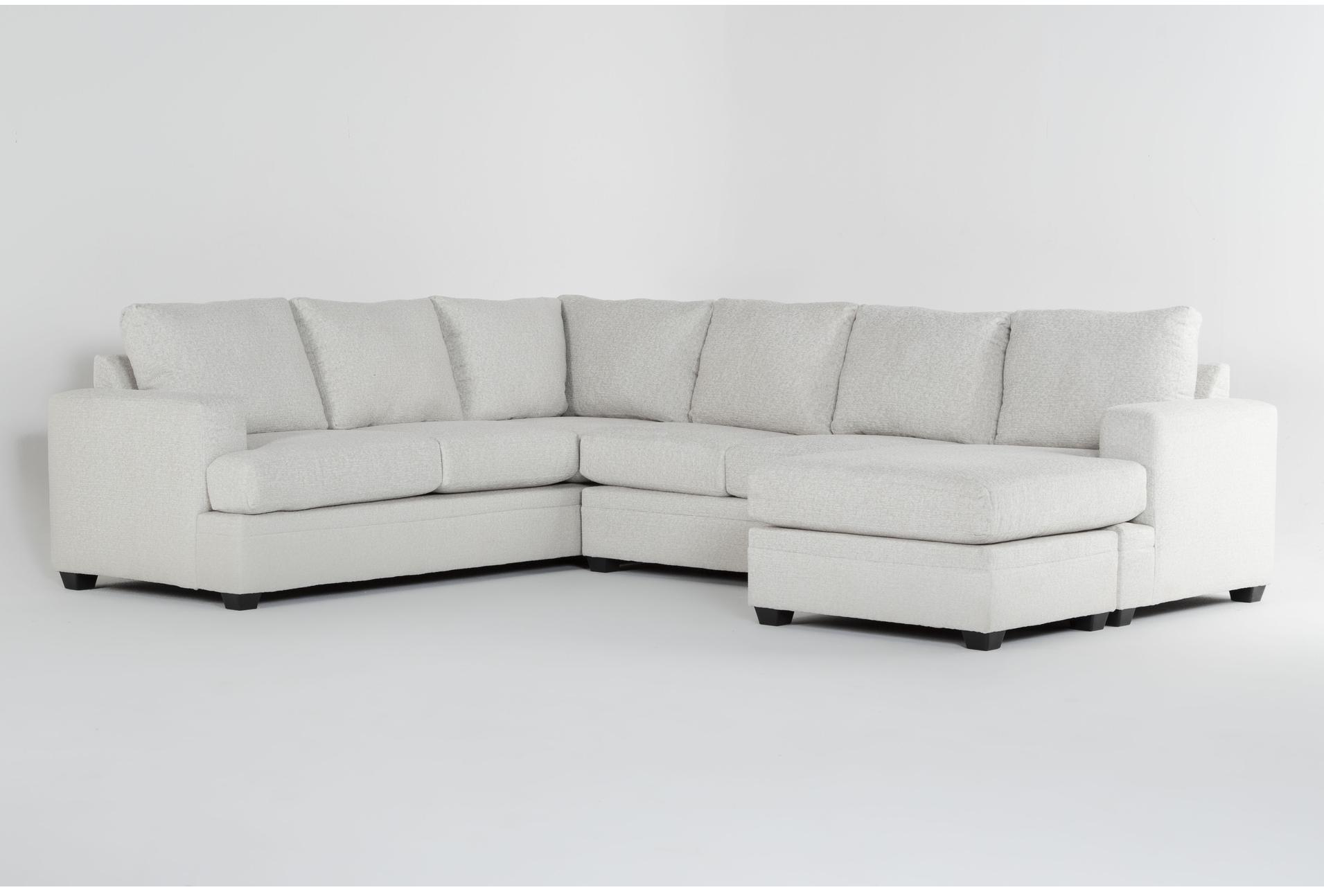 zoeller sand beige fabric 127" 2 piece u-shaped sectional with right arm facing queen sleeper sofa bed with chaise & memory foam mattress