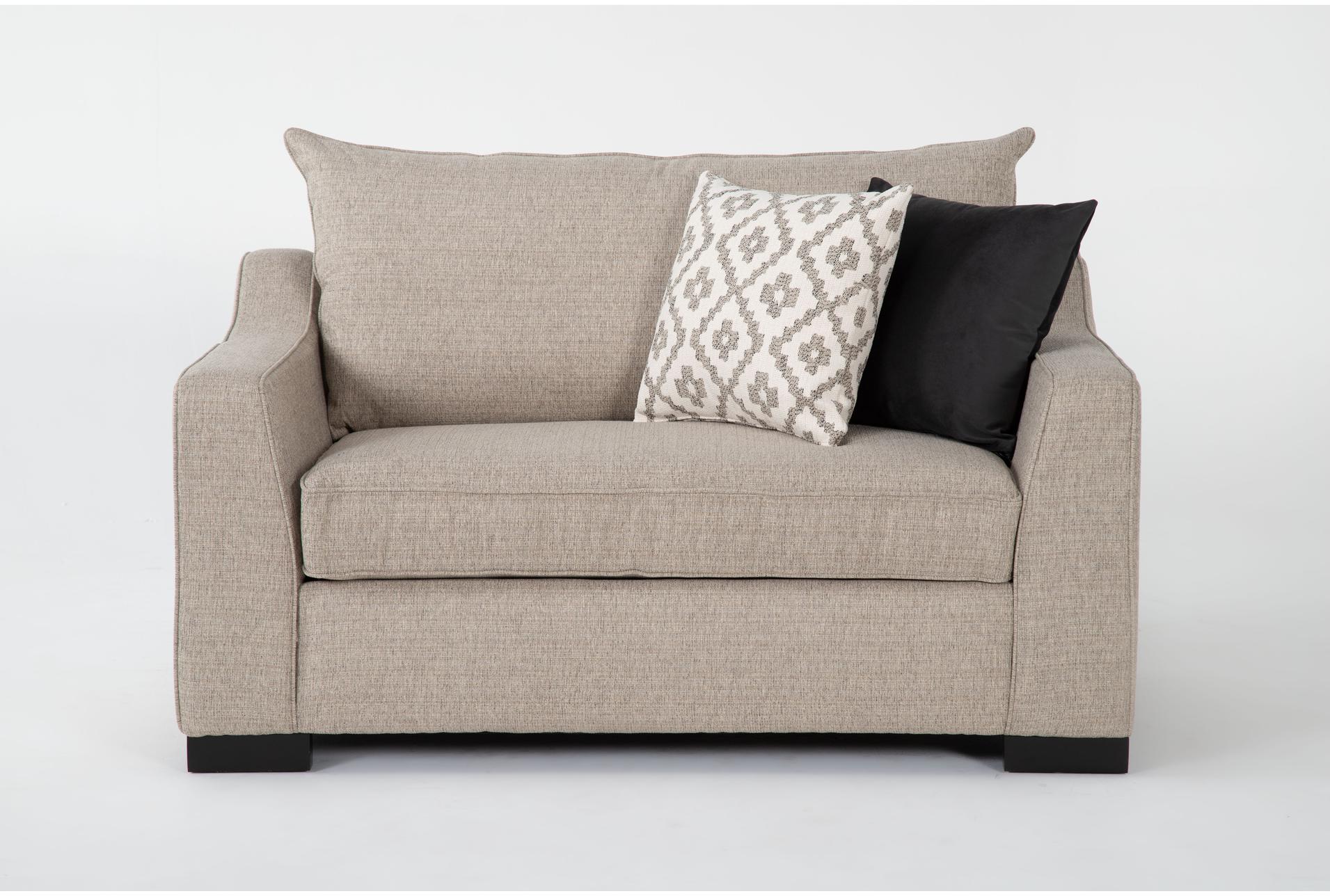soma foam 61" beige fabric oversized chair | armchair | made in the usa | arms | club | lounge