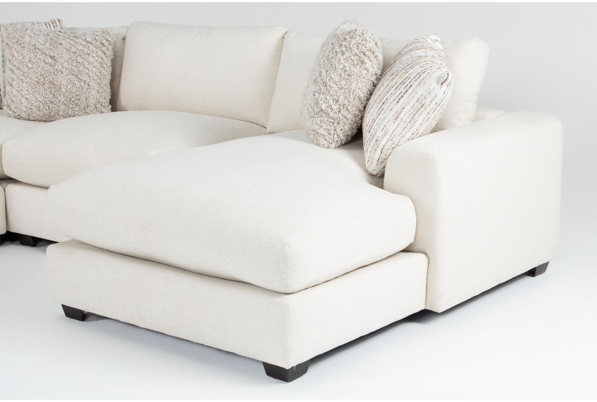 cataleya ivory beige boucle fabric 129" 4 piece right arm facing chaise sectional 12 cataleya ivory beige boucle fabric 129" 4 piece right arm facing chaise sectional