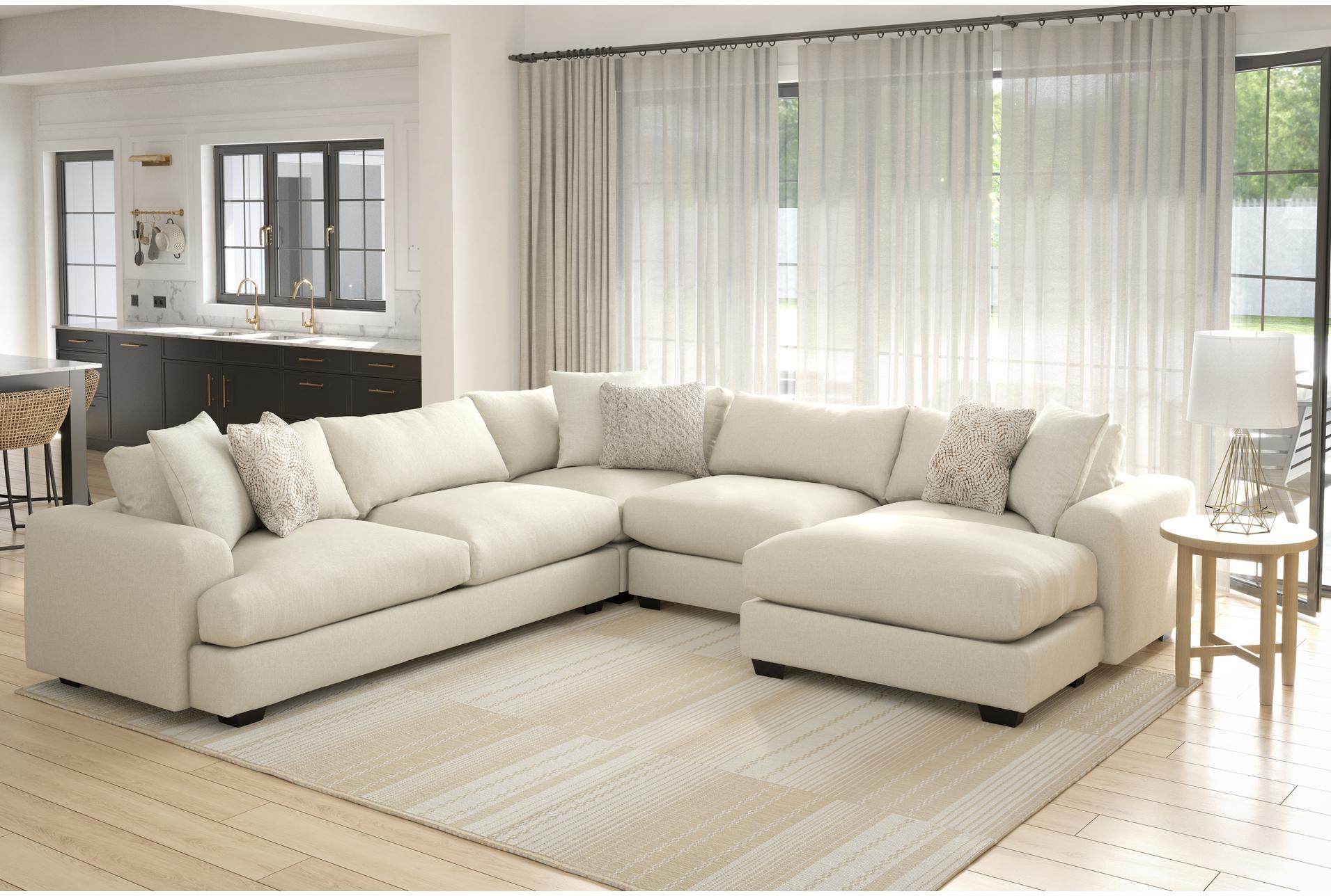 cataleya ivory beige boucle fabric 129" 4 piece right arm facing chaise sectional 18 cataleya ivory beige boucle fabric 129" 4 piece right arm facing chaise sectional