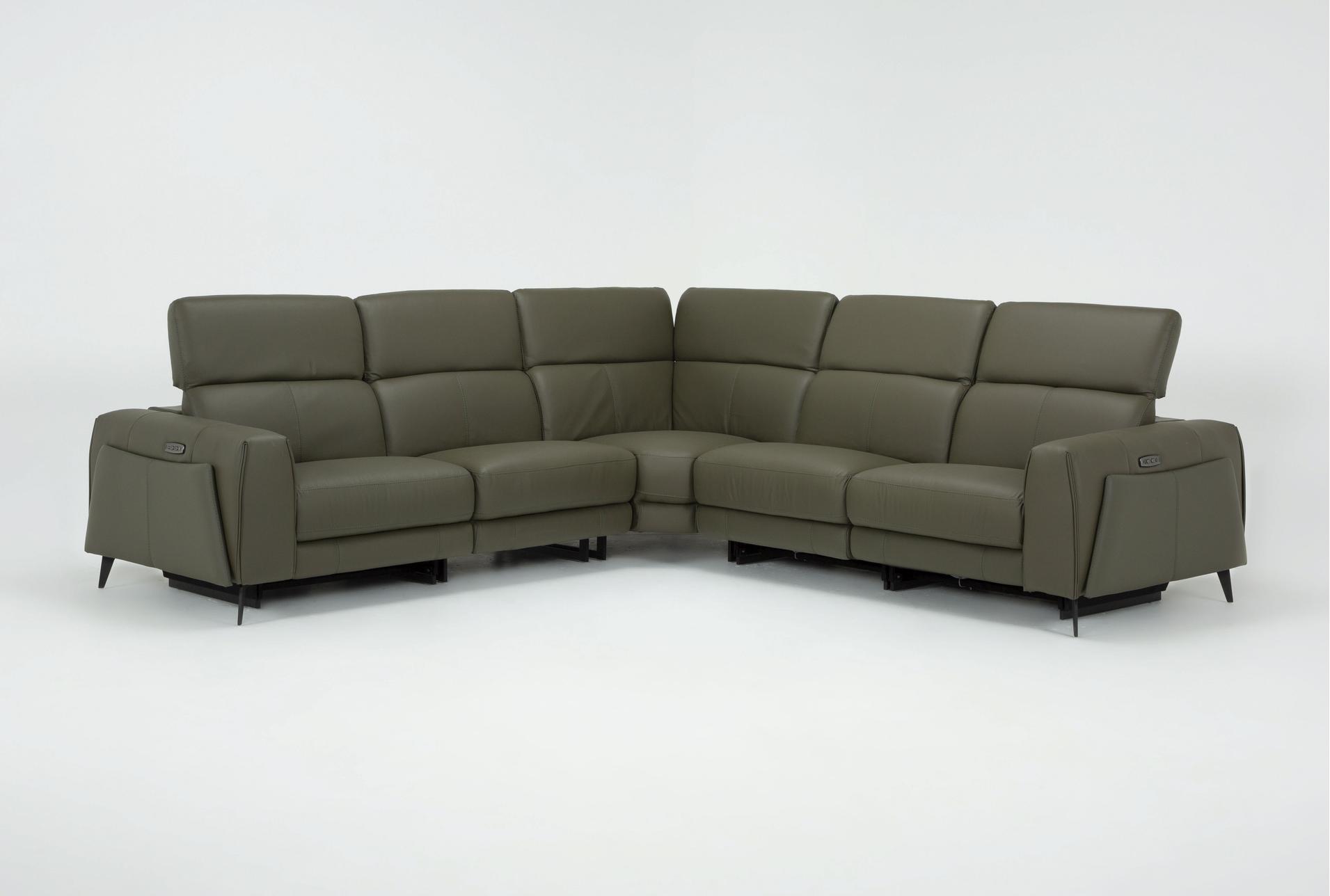cullen olive green leather 114" 5 piece power zero gravity reclining modular sectional with armless recliner armless chair power headrest storage hidden cupholders & usb 16 cullen olive green leather 114" 5 piece power zero gravity reclining modular sectional with armless recliner armless chair power headrest storage hidden cupholders & usb