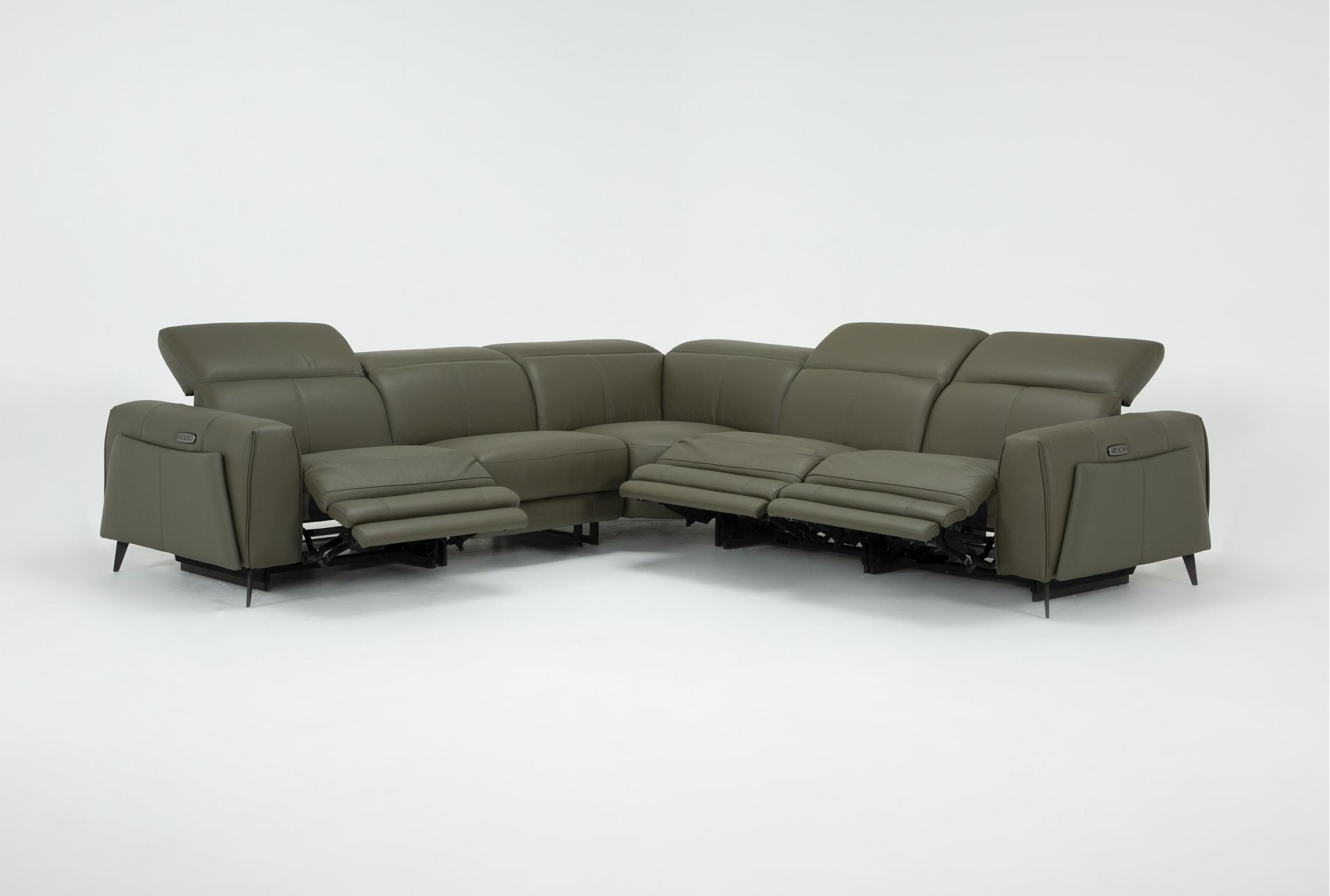 cullen olive green leather 114" 5 piece power zero gravity reclining modular sectional with armless recliner armless chair power headrest storage hidden cupholders & usb 17 cullen olive green leather 114" 5 piece power zero gravity reclining modular sectional with armless recliner armless chair power headrest storage hidden cupholders & usb