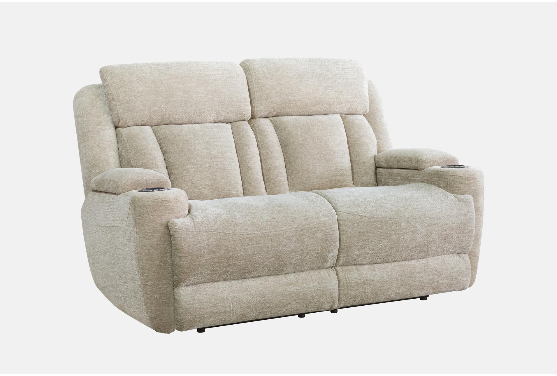 elisa fawn white polyester 65" power reclining loveseat with power headrest cupholders & usb 8 elisa fawn white polyester 65" power reclining loveseat with power headrest cupholders & usb