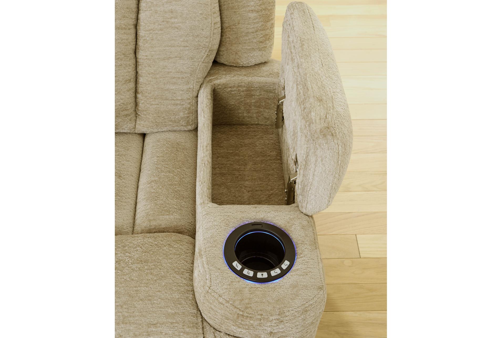 elisa fawn white polyester 65" power reclining loveseat with power headrest cupholders & usb 10 elisa fawn white polyester 65" power reclining loveseat with power headrest cupholders & usb