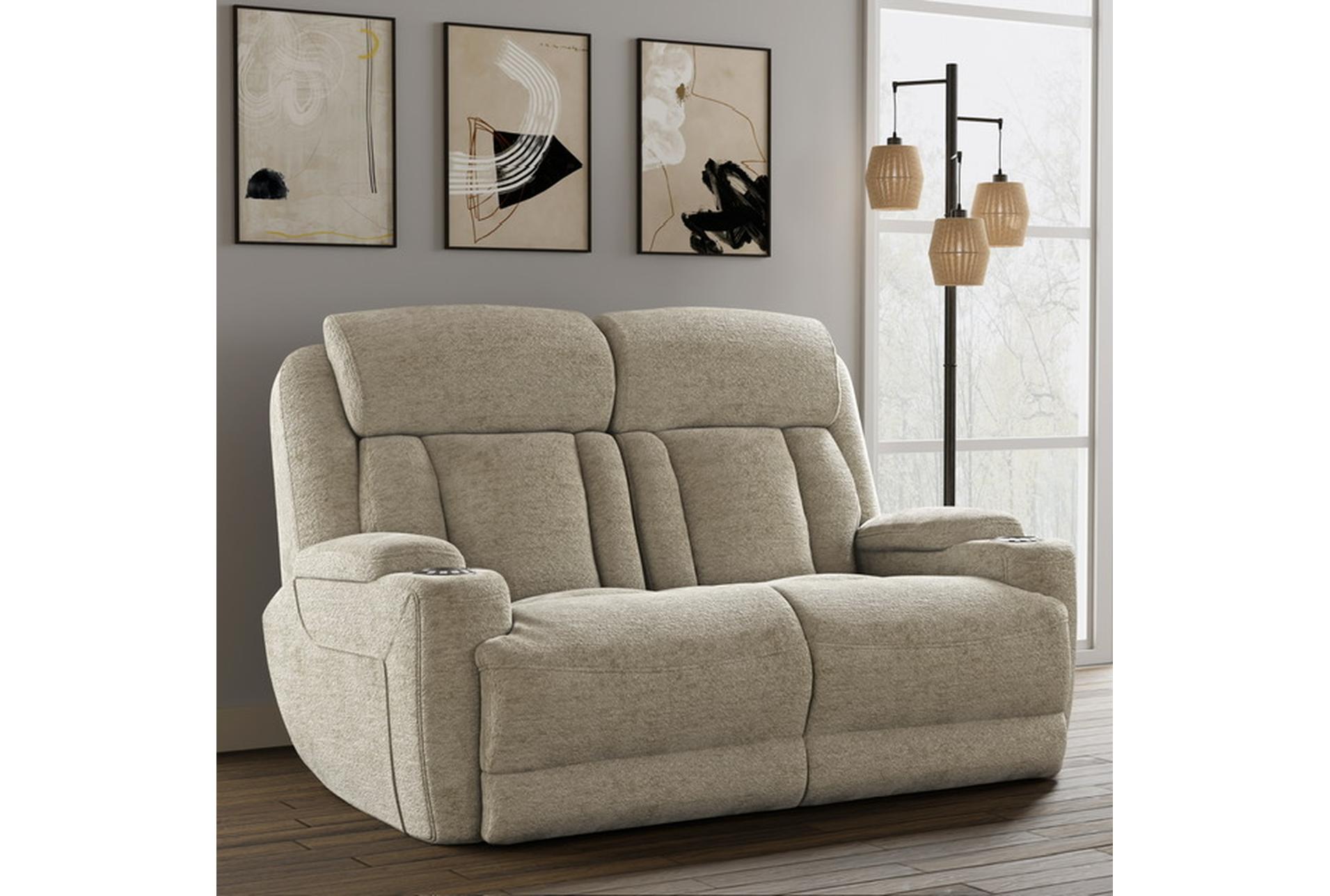 elisa fawn white polyester 65" power reclining loveseat with power headrest cupholders & usb 11 elisa fawn white polyester 65" power reclining loveseat with power headrest cupholders & usb