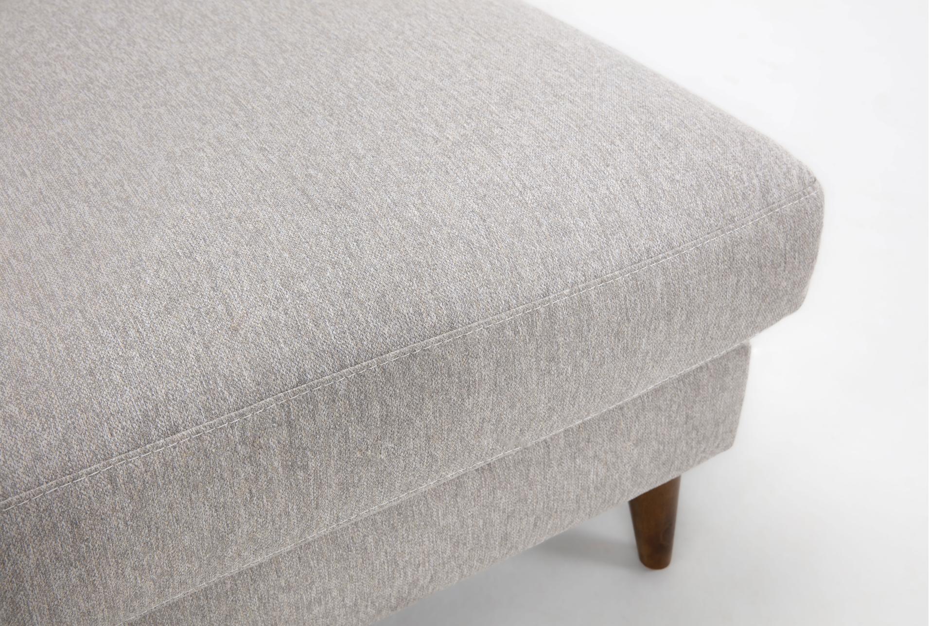 chill iv grey performance fabric mid-century modern 3 piece 134" sectional with right arm facing bumper chaise | left facing 9 chill iv grey performance fabric mid-century modern 3 piece 134" sectional with right arm facing bumper chaise | left facing