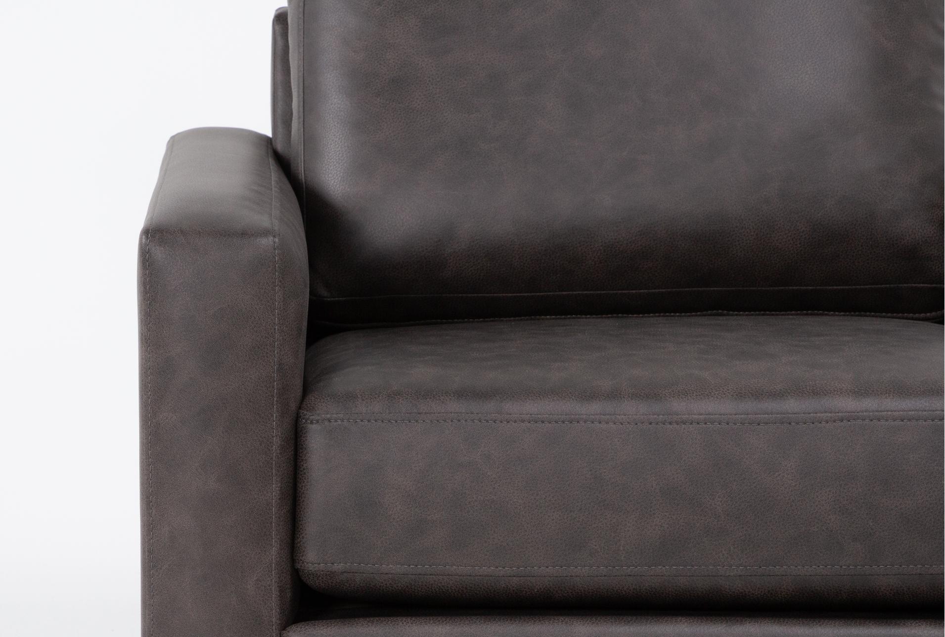 mathers grey brown vegan faux leather 2 piece sectional with right arm facing sofa | fabric | loose reversible back 7 mathers grey brown vegan faux leather 2 piece sectional with right arm facing sofa | fabric | loose reversible back