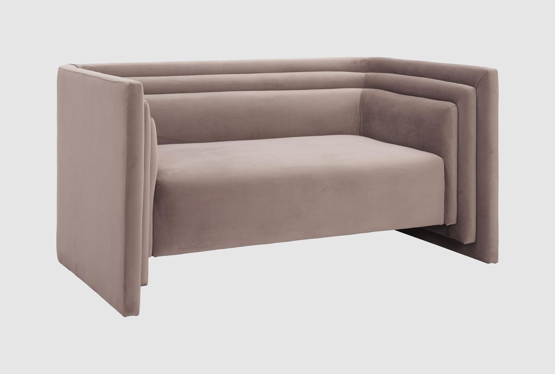 trippel taupe brown velvet 56" loveseat with arms 1 trippel taupe brown velvet 56" loveseat with arms