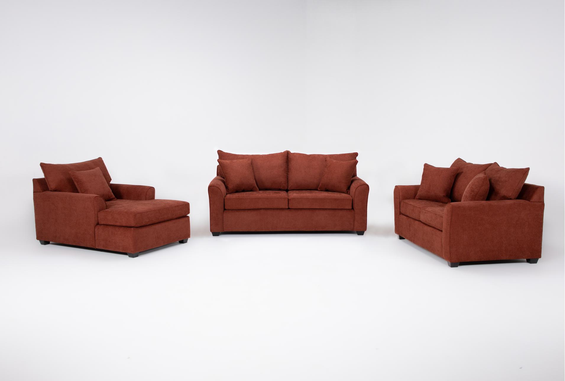 jaylen ii terracotta fabric 3 piece 78" sofa loveseat & chaise set 1 jaylen ii terracotta fabric 3 piece 78" sofa loveseat & chaise set