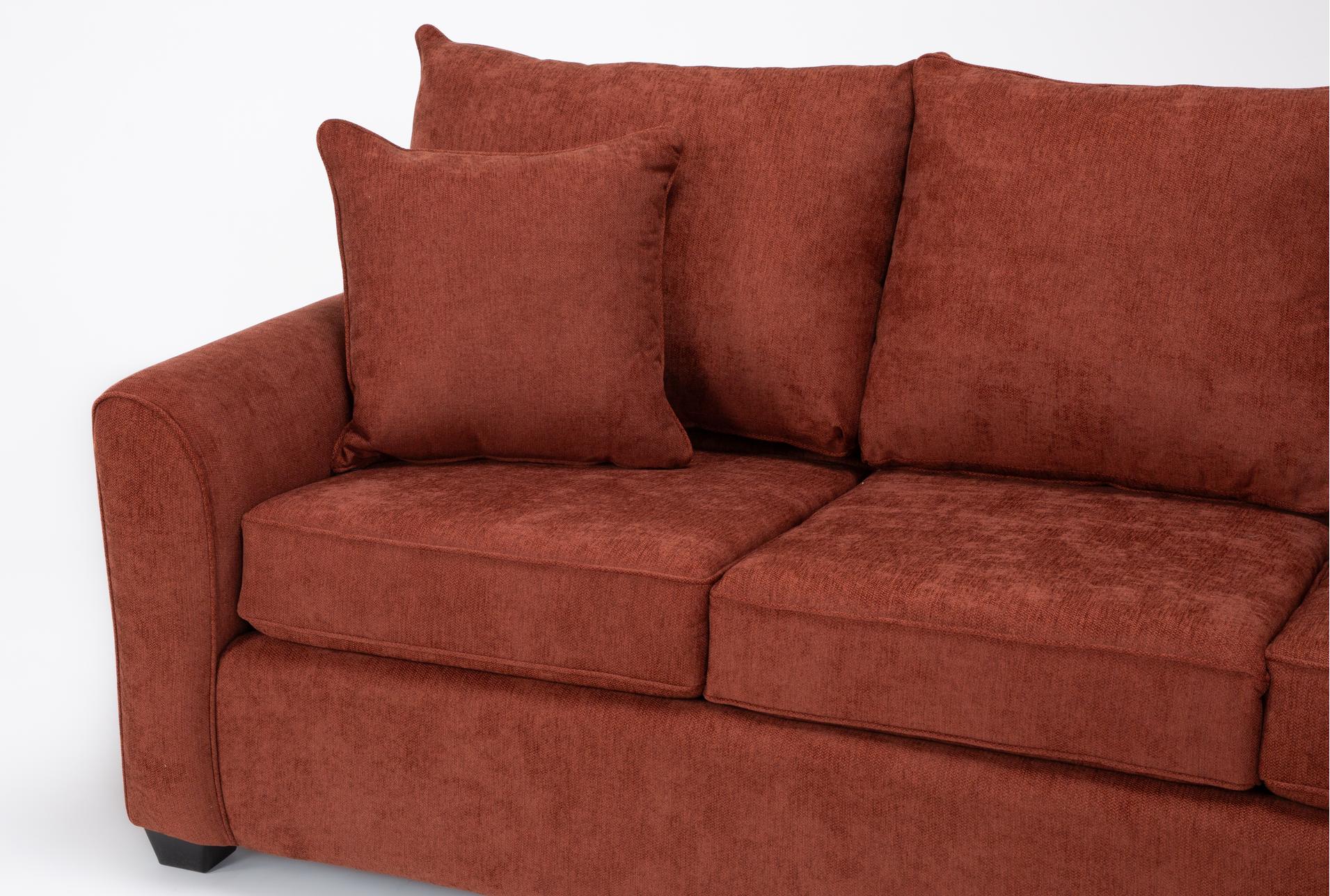 jaylen ii terracotta fabric 3 piece 78" sofa loveseat & chaise set 9 jaylen ii terracotta fabric 3 piece 78" sofa loveseat & chaise set