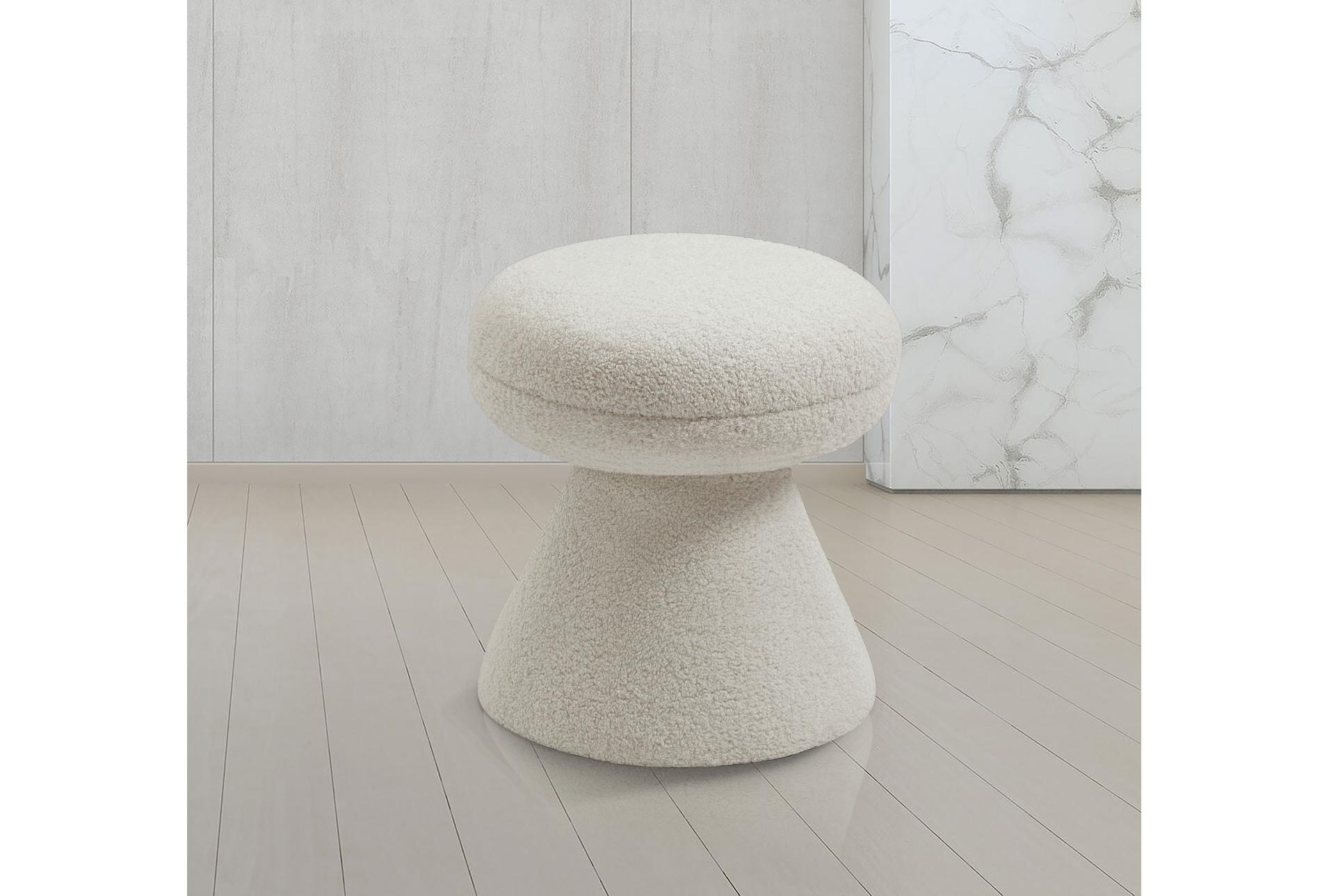 drum beige faux shearling teddy fabric round upholstered ottoman/stool 7 drum beige faux shearling teddy fabric round upholstered ottoman/stool