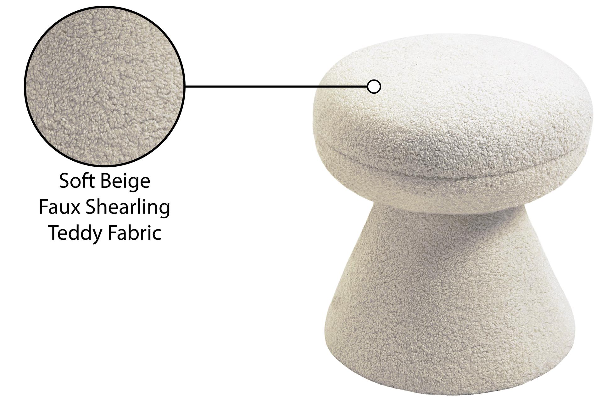 drum beige faux shearling teddy fabric round upholstered ottoman/stool 9 drum beige faux shearling teddy fabric round upholstered ottoman/stool