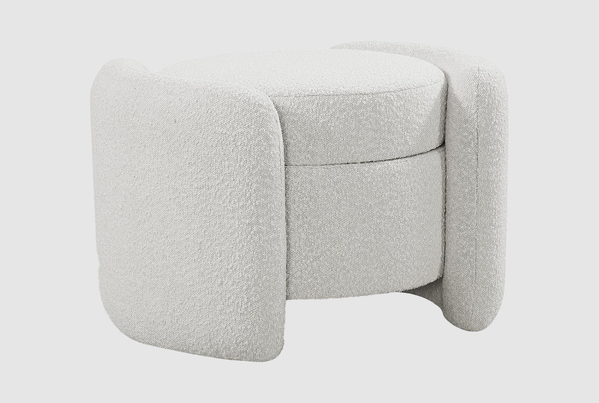 horizon cream boucle fabric round upholstered ottoman 1 horizon cream boucle fabric round upholstered ottoman