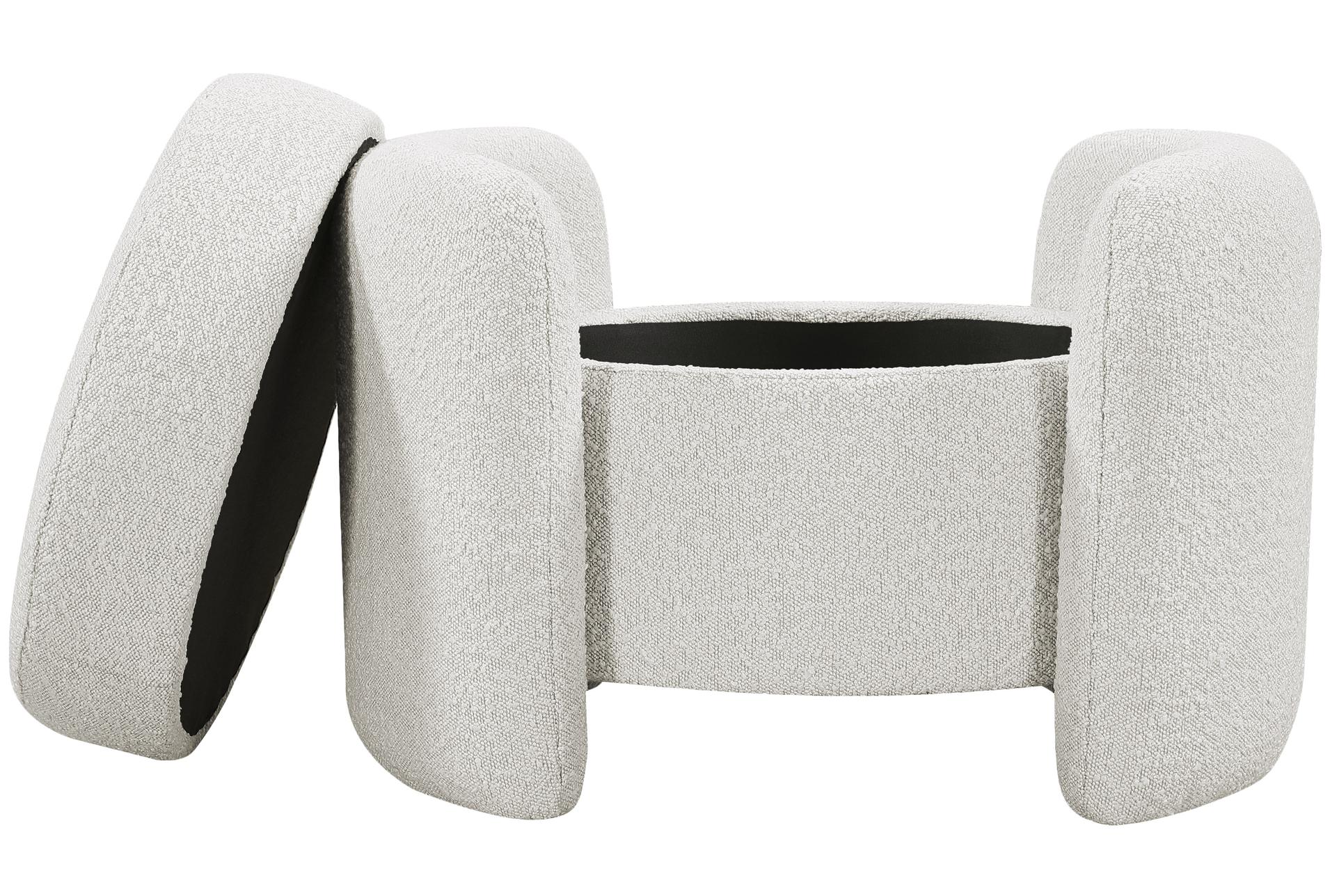 horizon cream boucle fabric round upholstered ottoman 12 horizon cream boucle fabric round upholstered ottoman