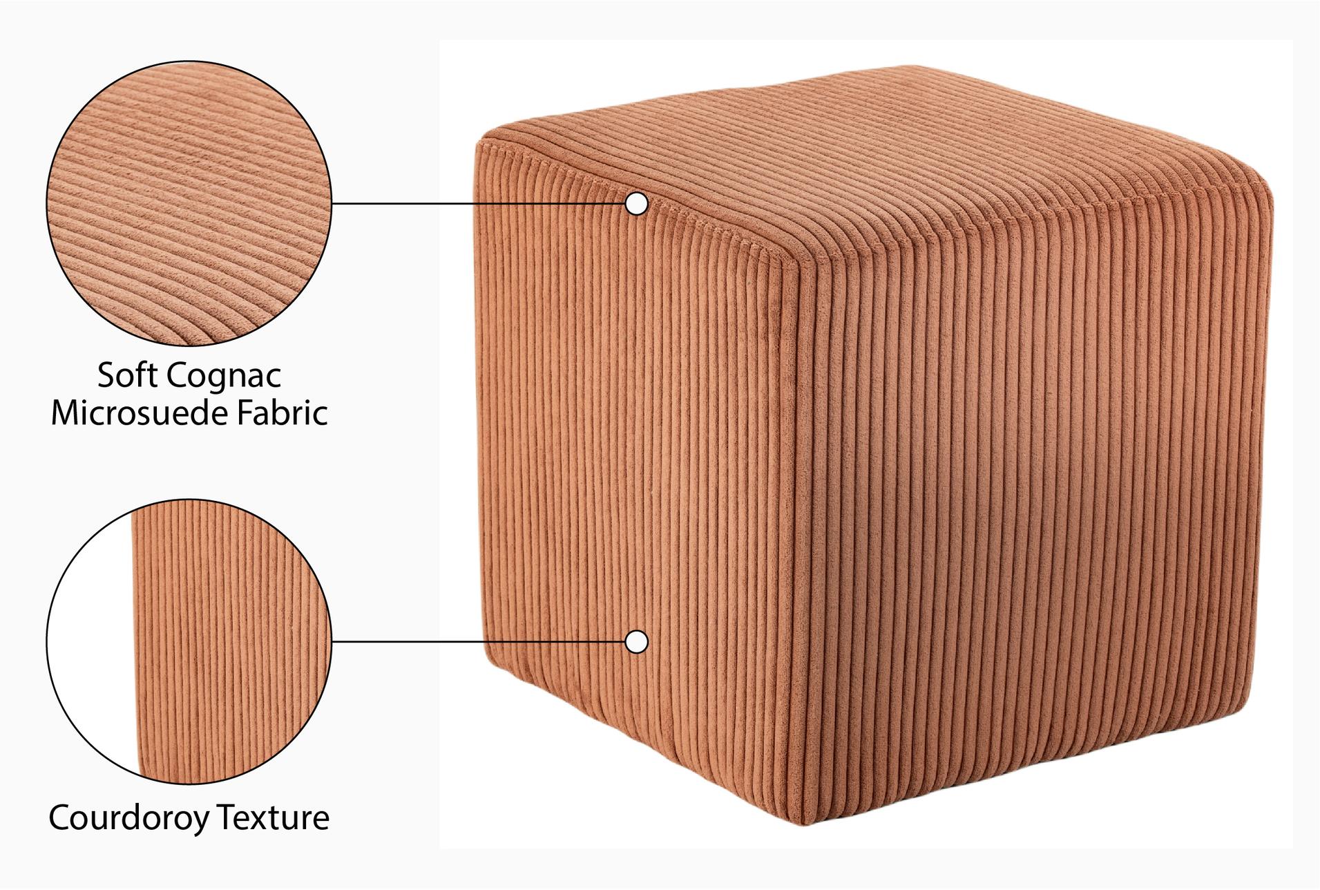 roy cognac microsuede fabric rectangle upholstered ottoman/stool 17 roy cognac microsuede fabric rectangle upholstered ottoman/stool