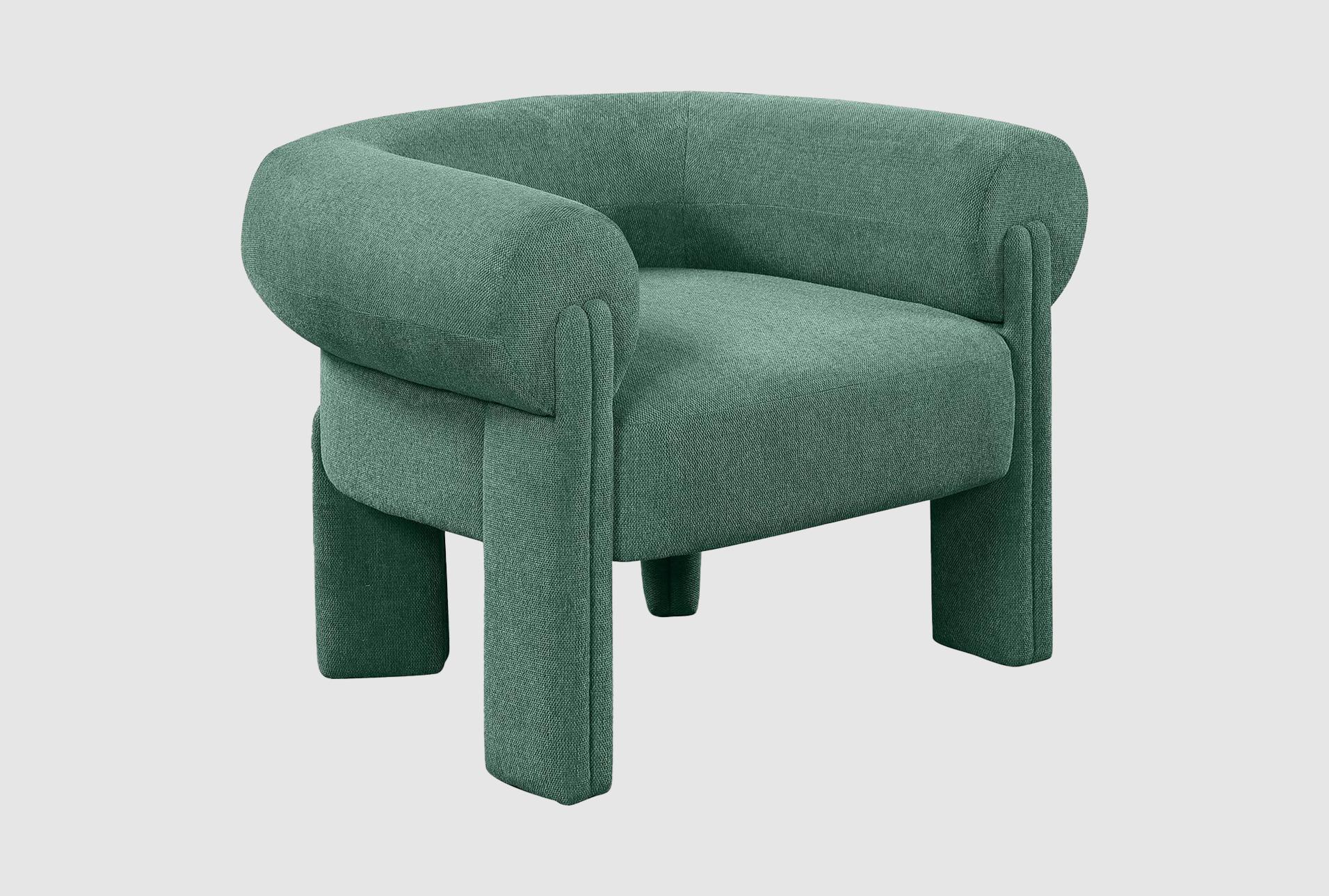 stefano green polyester fabric accent chair