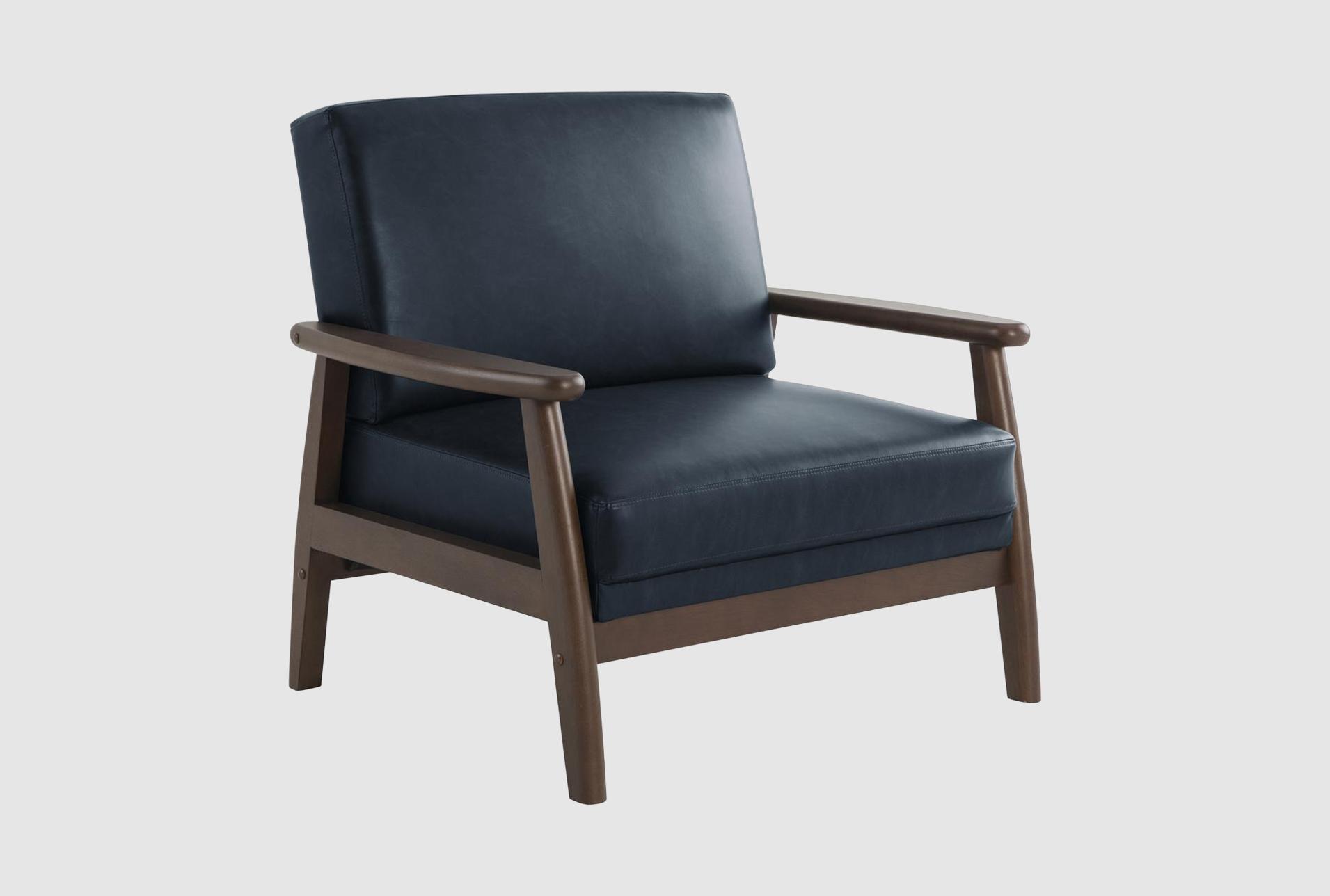 amarillo navy blue vegan leather accent chair | with arms | club | polyurethane 1 amarillo navy blue vegan leather accent chair | with arms | club | polyurethane