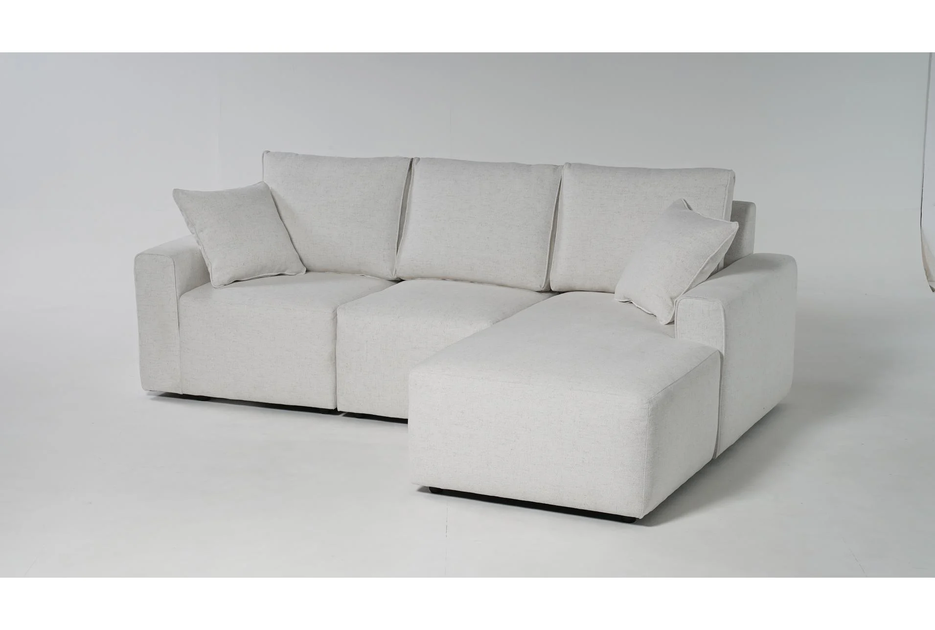 holland cream white ivory performance fabric 3 piece 95" modular flexsteel sectional with right arm facing chaise 1 holland cream white ivory performance fabric 3 piece 95" modular flexsteel sectional with right arm facing chaise