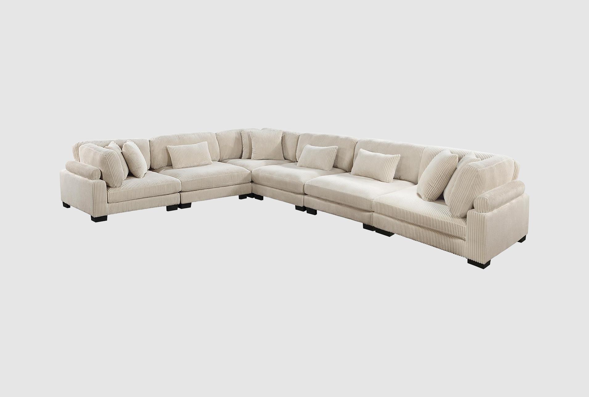 ellery beige corduroy 6-piece modular sectional | fabric | reversible | loose reversible back 1 ellery beige corduroy 6-piece modular sectional | fabric | reversible | loose reversible back