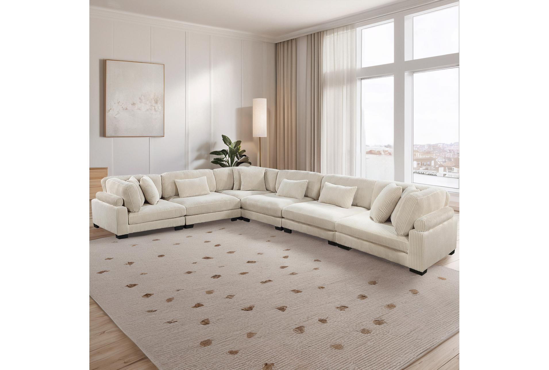 ellery beige corduroy 6-piece modular sectional | fabric | reversible | loose reversible back 11 ellery beige corduroy 6-piece modular sectional | fabric | reversible | loose reversible back
