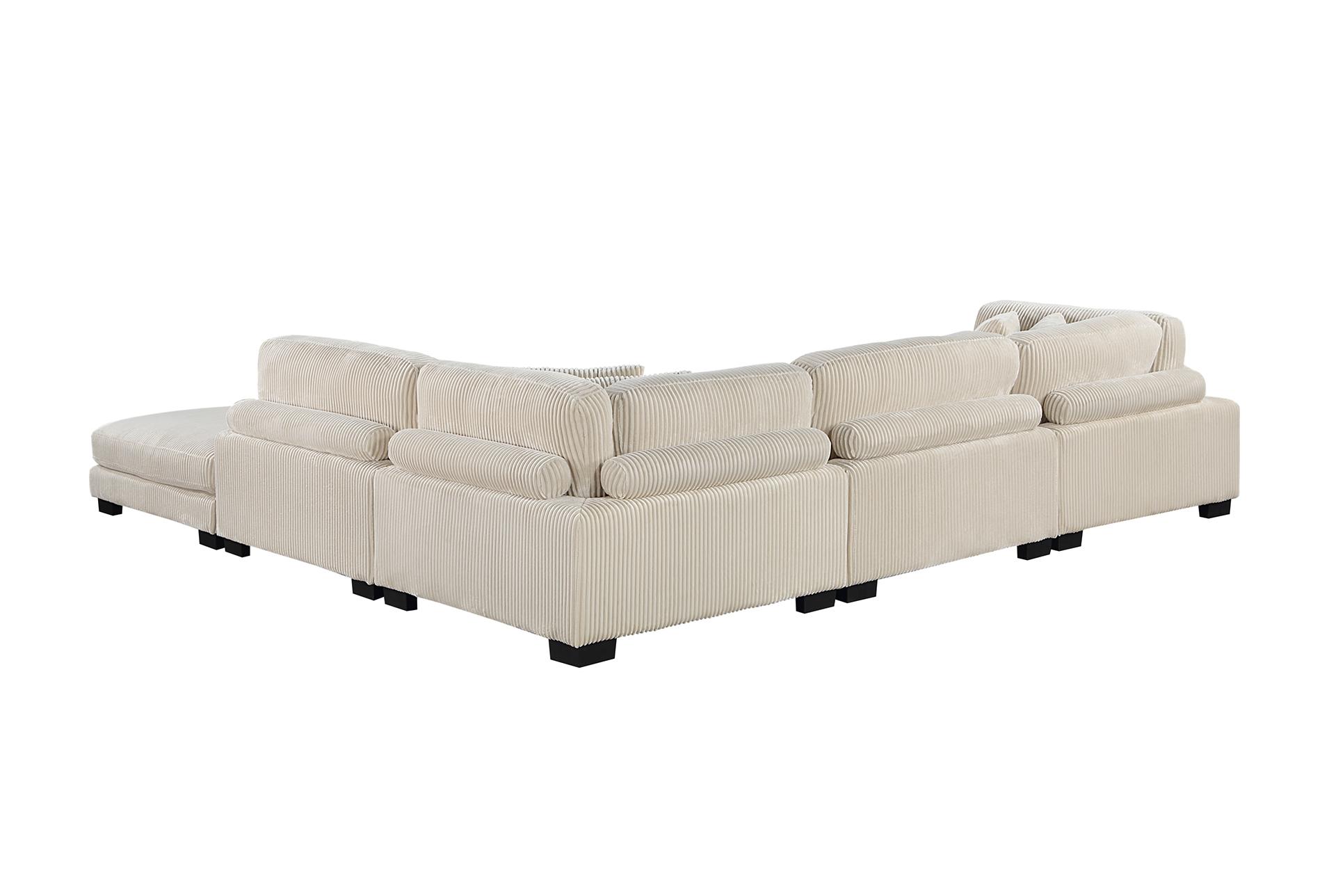 ellery beige corduroy 5-piece modular sectional with ottoman | fabric | reversible | loose reversible back 20 ellery beige corduroy 5-piece modular sectional with ottoman | fabric | reversible | loose reversible back