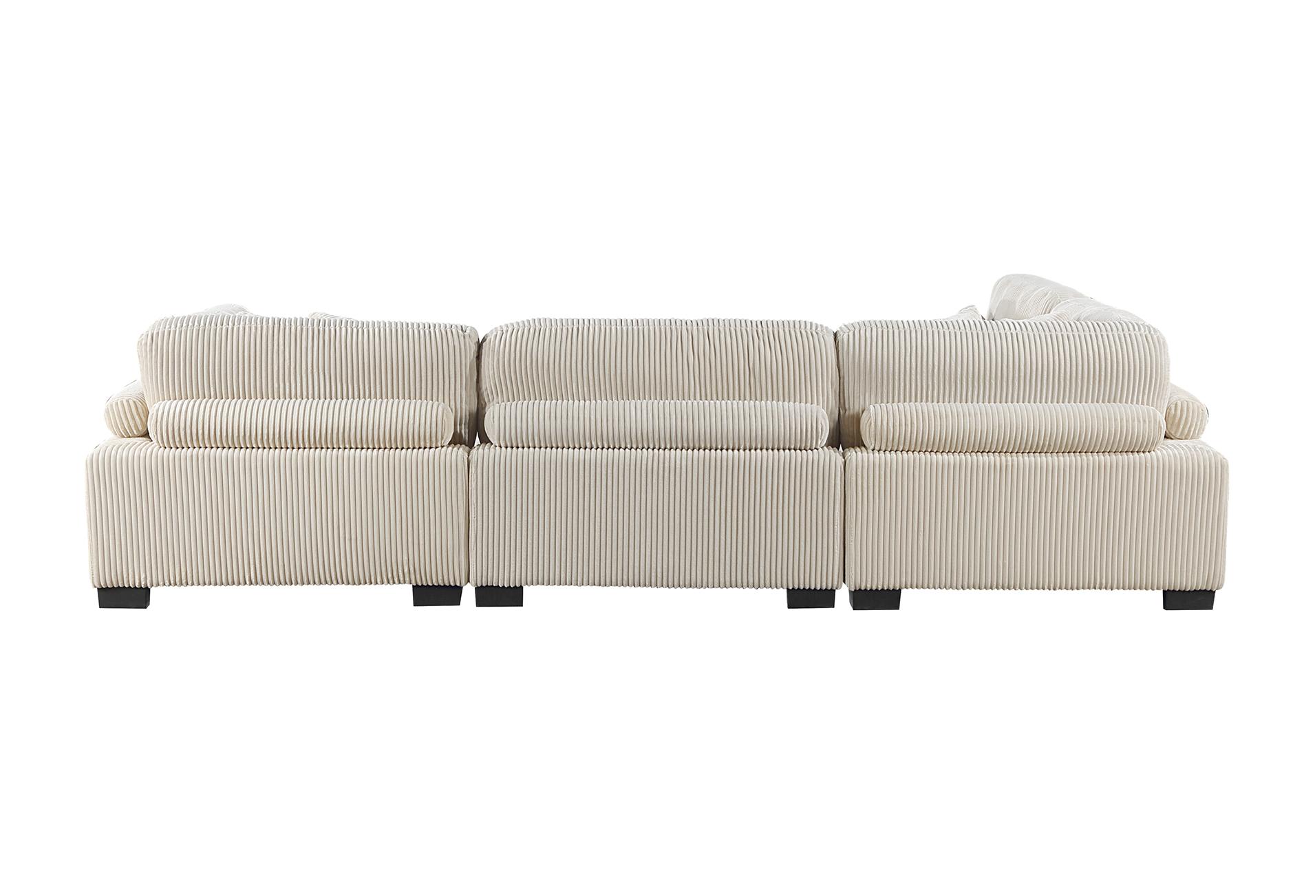 ellery beige corduroy 5-piece modular sectional | fabric | reversible | loose reversible back 10 ellery beige corduroy 5-piece modular sectional | fabric | reversible | loose reversible back