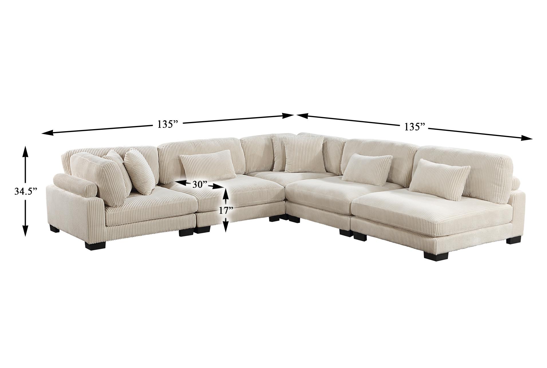 ellery beige corduroy 5-piece modular sectional | fabric | reversible | loose reversible back 12 ellery beige corduroy 5-piece modular sectional | fabric | reversible | loose reversible back