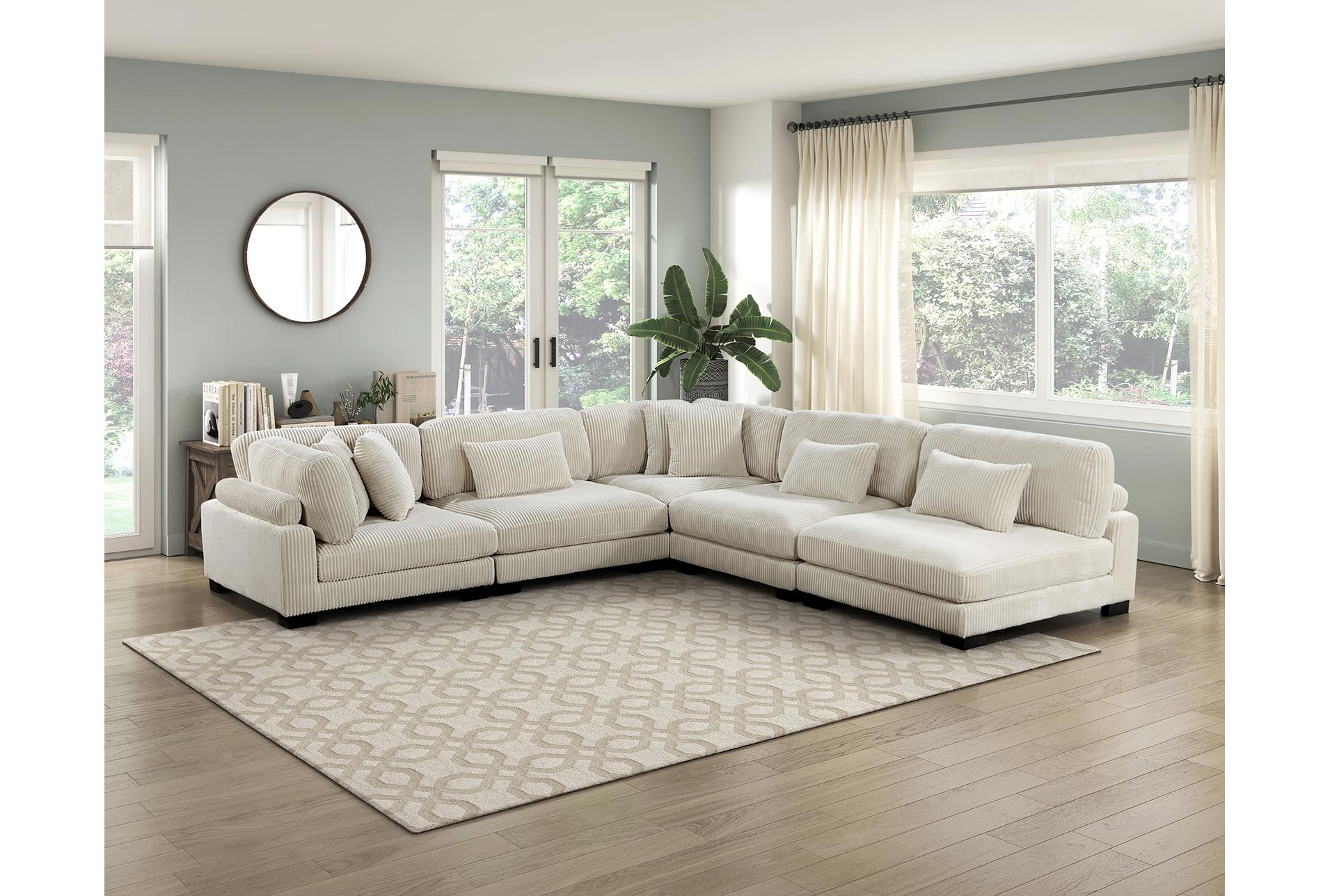 ellery beige corduroy 5-piece modular sectional | fabric | reversible | loose reversible back 14 ellery beige corduroy 5-piece modular sectional | fabric | reversible | loose reversible back
