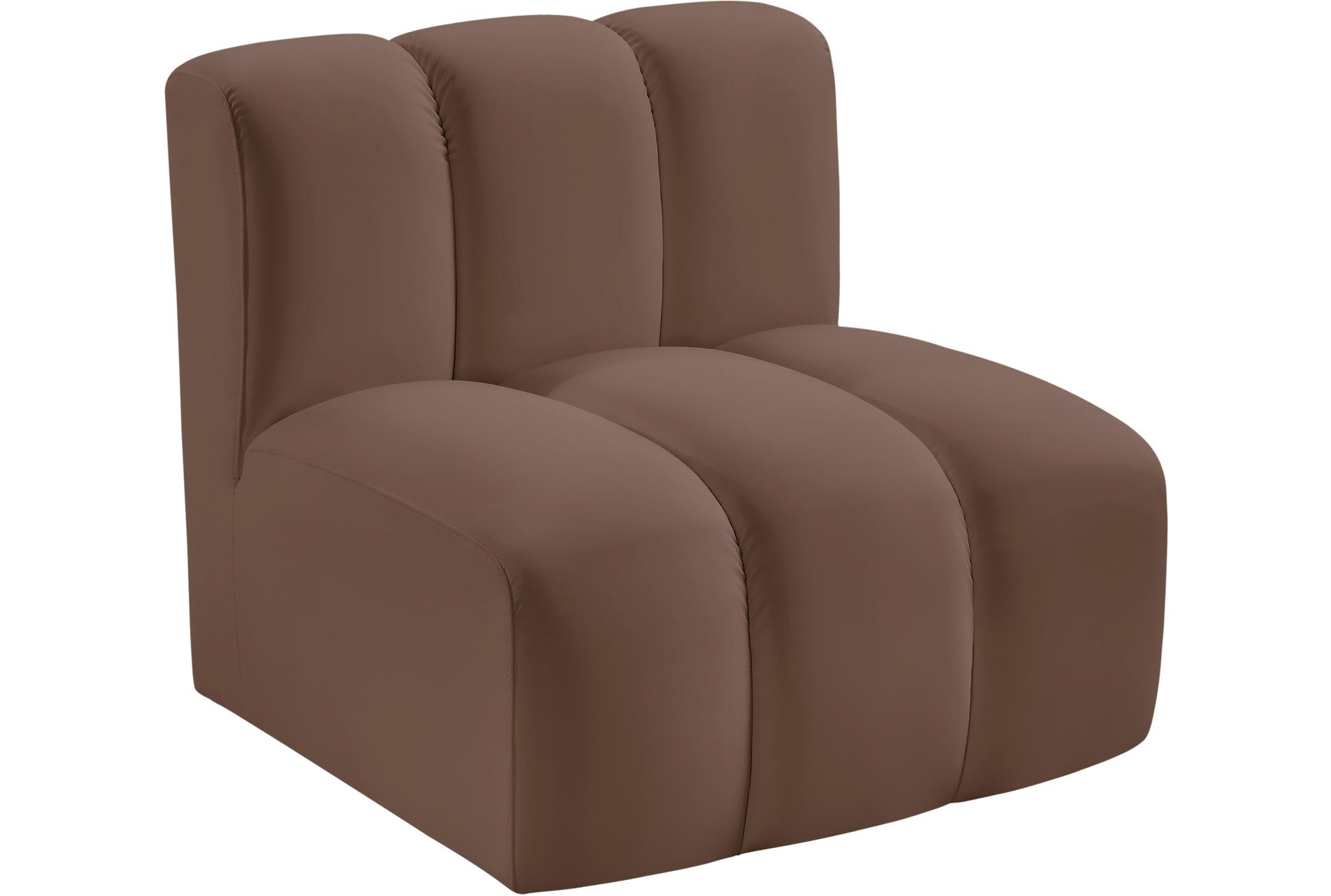 arc brown vegan leather armless chair 12 arc brown vegan leather armless chair