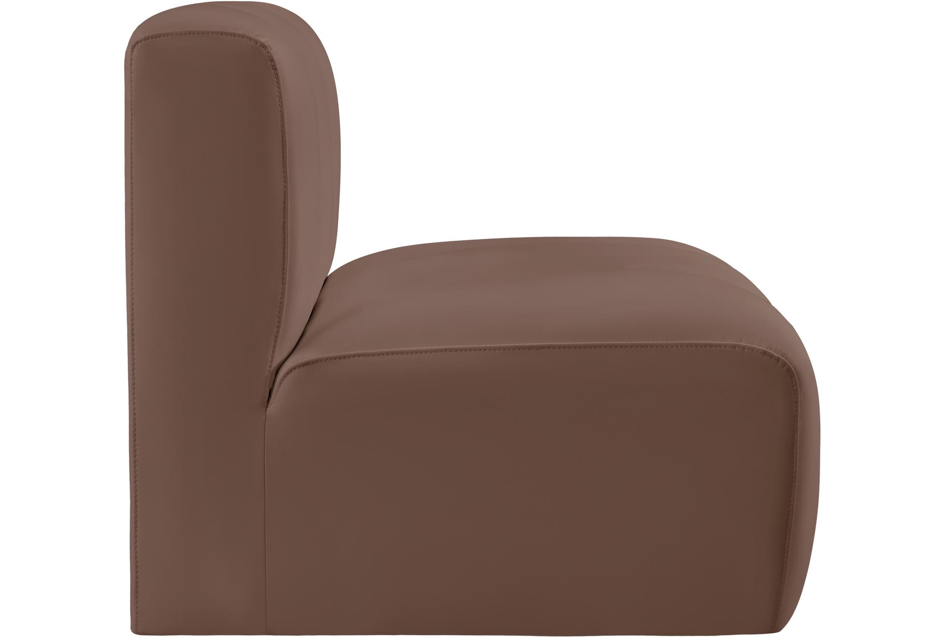 arc brown vegan leather armless chair 13 arc brown vegan leather armless chair