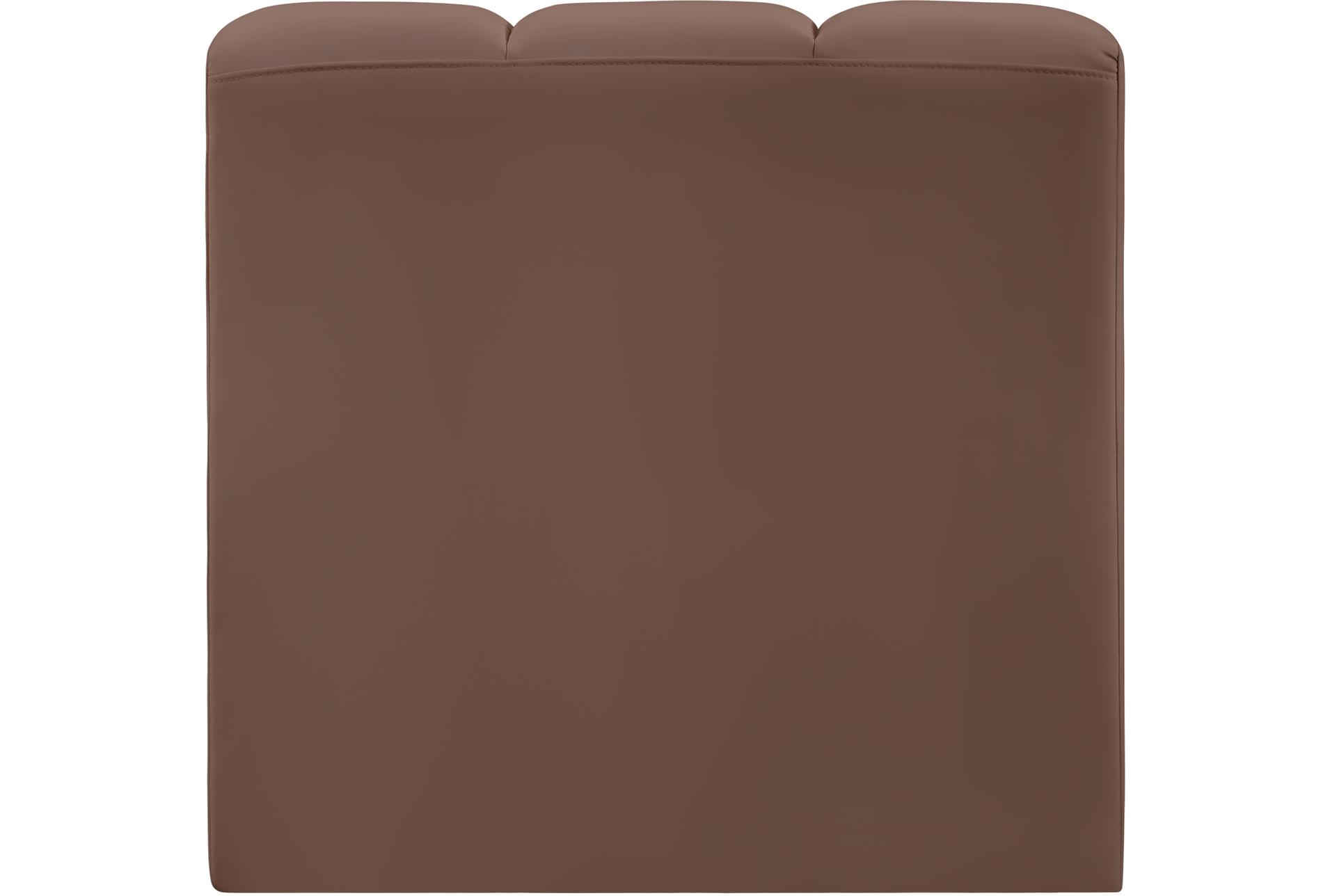 arc brown vegan leather armless chair 14 arc brown vegan leather armless chair