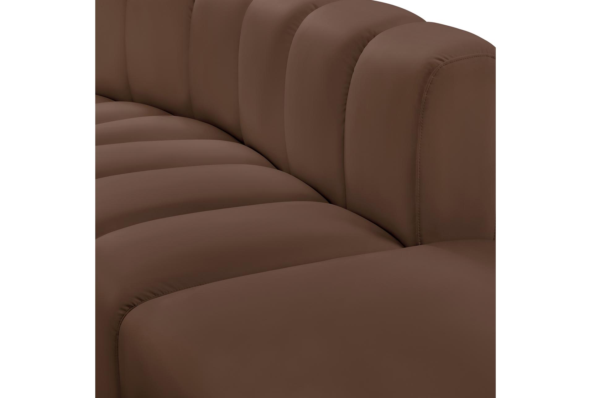 arc brown vegan leather armless chair 16 arc brown vegan leather armless chair