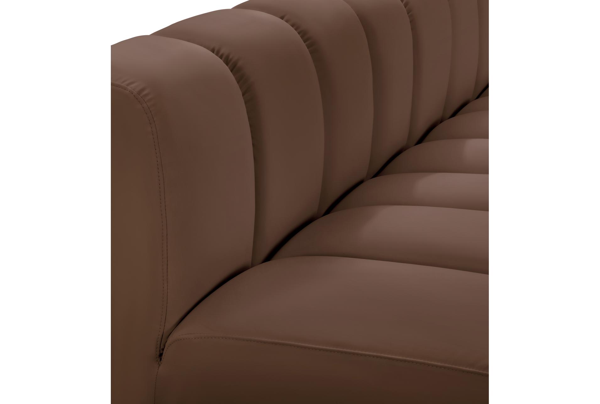 arc brown vegan leather armless chair 17 arc brown vegan leather armless chair